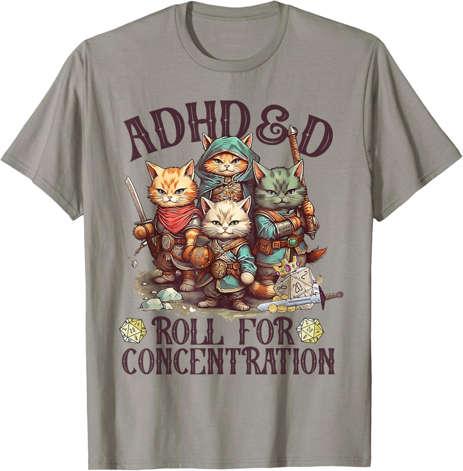 ADHD&D Roll For Concentration Lovely Gamers Vintage ADHD&D