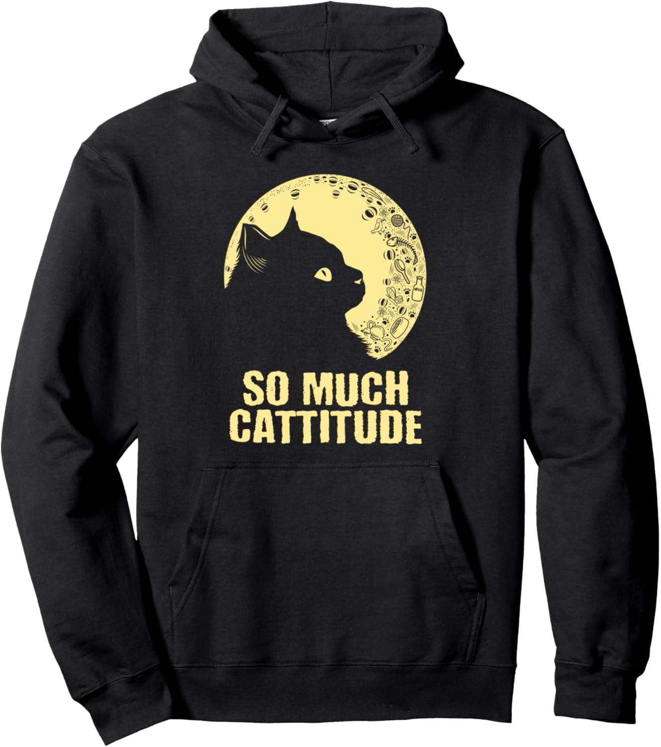 So Much Attitude Funny Cat Pun Kitten Mom Humor Cat Dad Pullover Hoodie