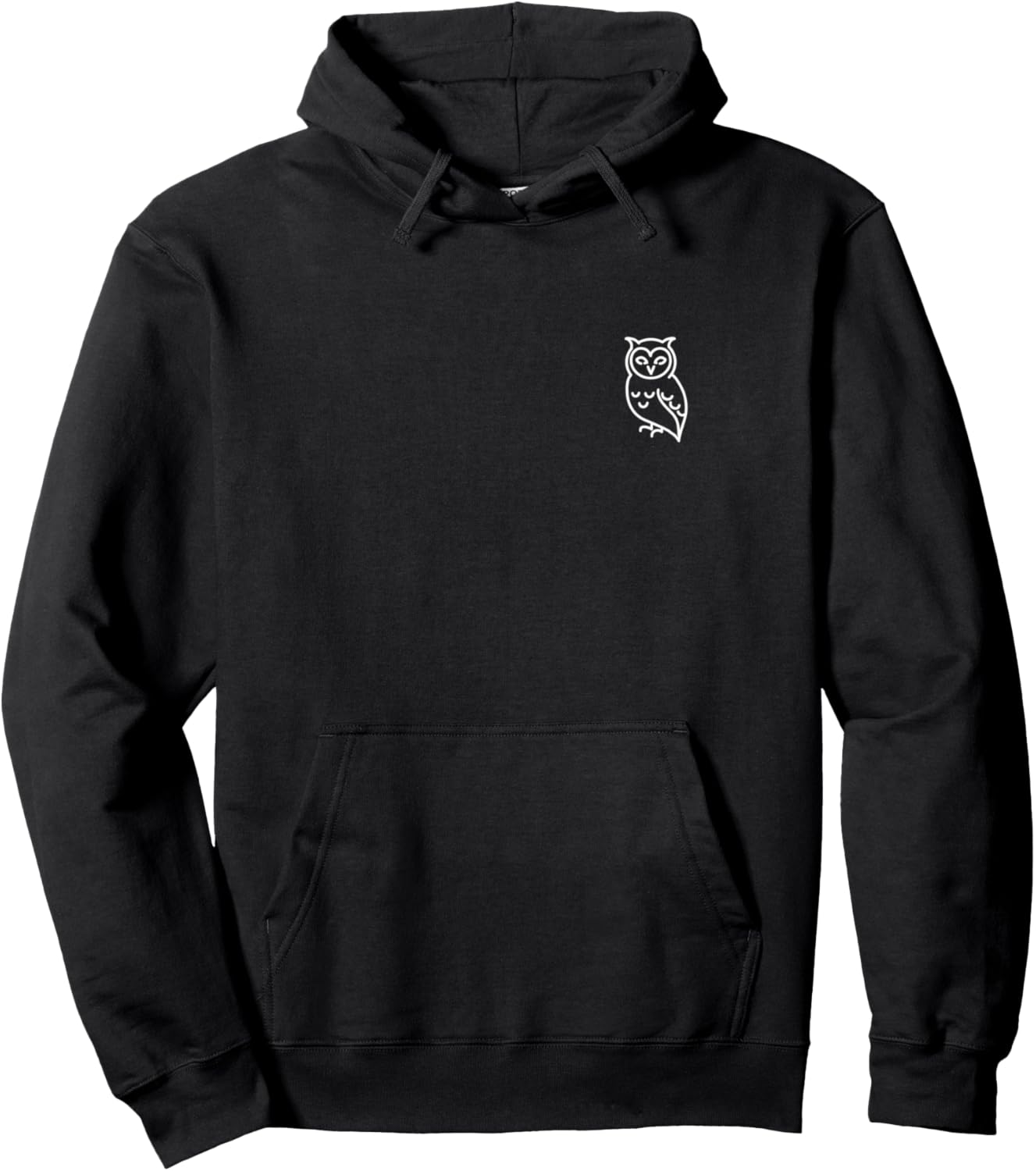 Owl Bird Badge Patch Line Art Icon Outline Gift Pullover Hoodie