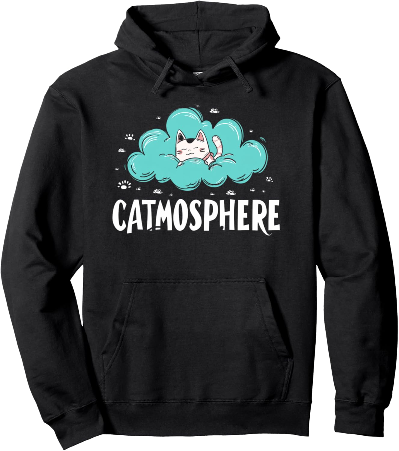 Otaku Kawaii Cat With Pun Catmosphere Cat Mom Pullover Hoodie