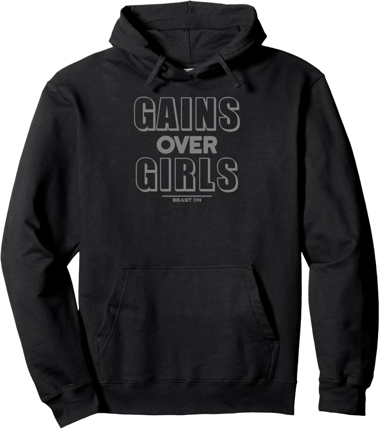 Gains over Girls Grey Fitness Funny Men Gym Training Pullover Hoodie