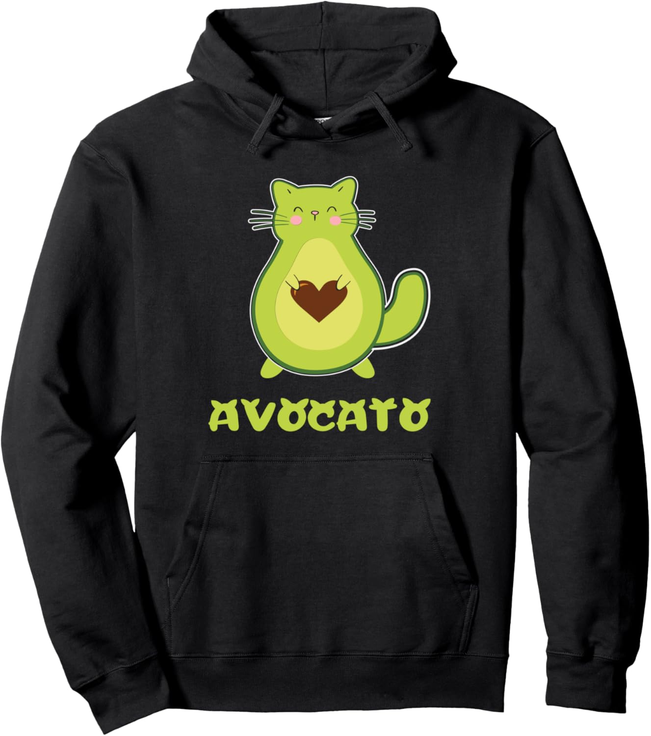 Avocato Funny Cat Avocado Pun Mom Lover Owner Joke Vegan Pullover Hoodie