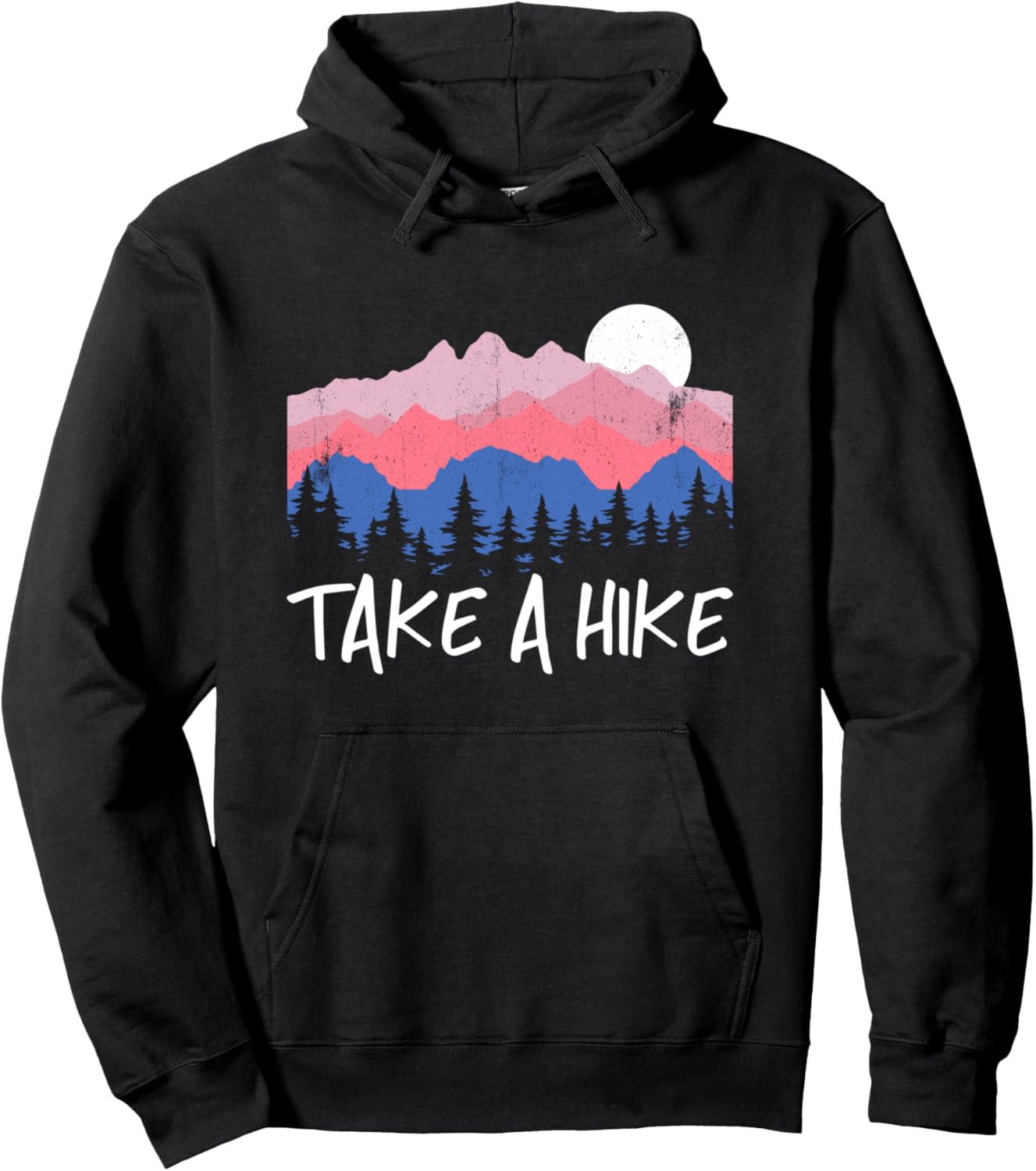 Take A Hike Retro Mountains Camping Outdoors Hiking Pullover Hoodie