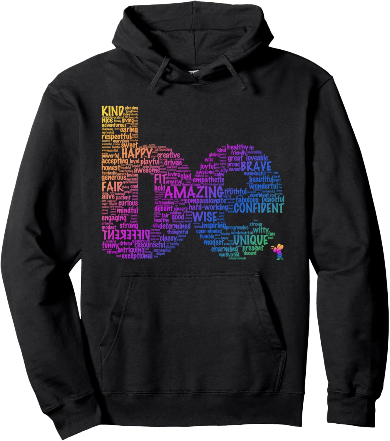 Inspiring Word Art Be Amazing Motivation Colorful Letter Pullover Hoodie