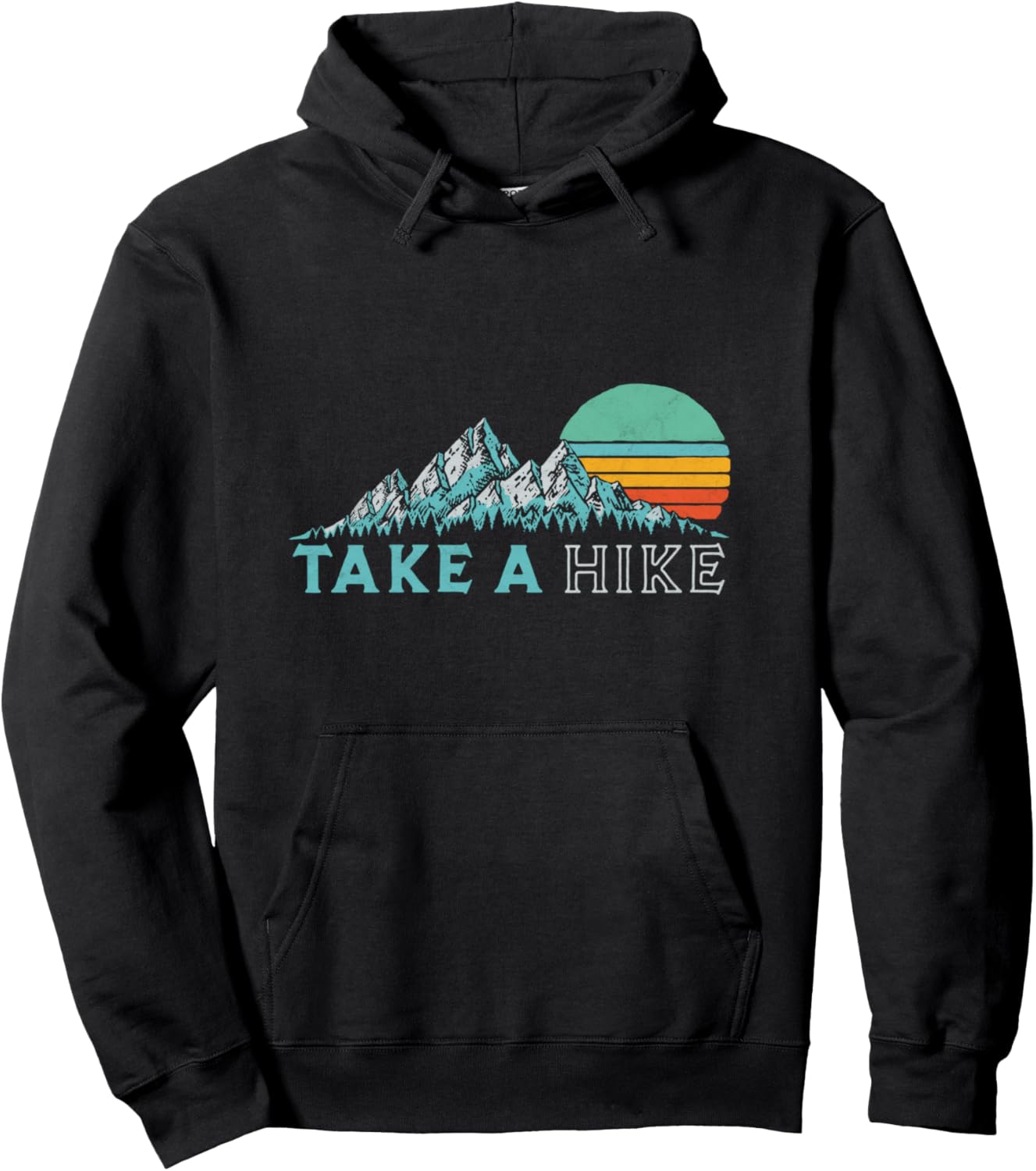Take a Hike   Retro Vibe Mountains 70's Hiking Pullover Hoodie