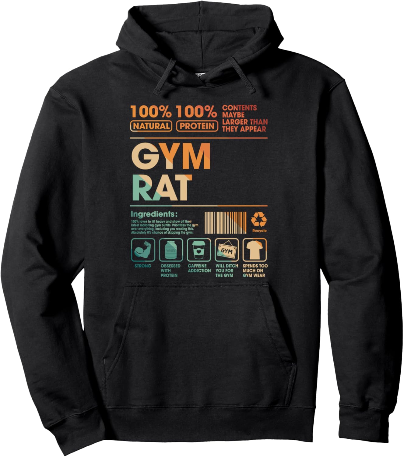 Fitness Workout Gymer Muscle Mommy Powerlifting Gym Rat Pullover Hoodie