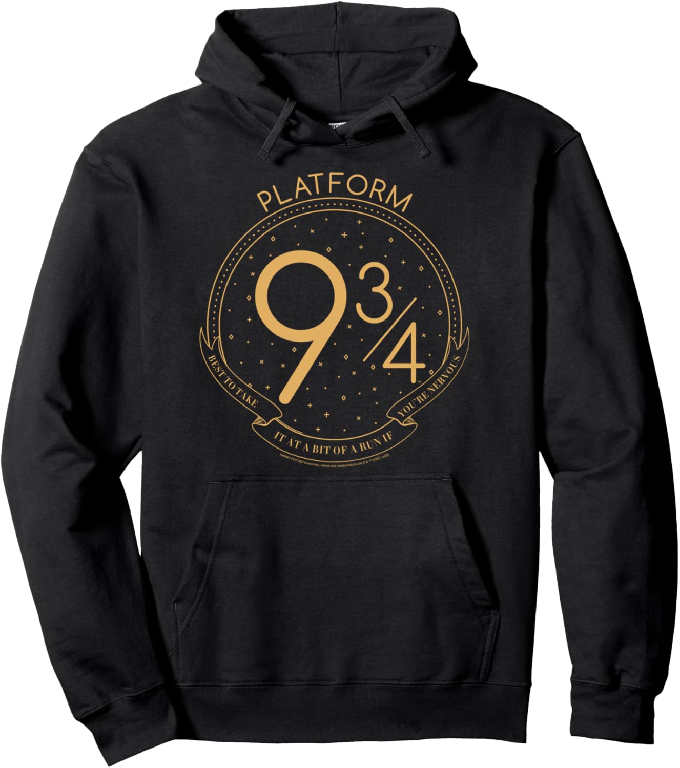Harry Potter Platform 9 & 3\/4 Train Station Line Art Logo Pullover Hoodie