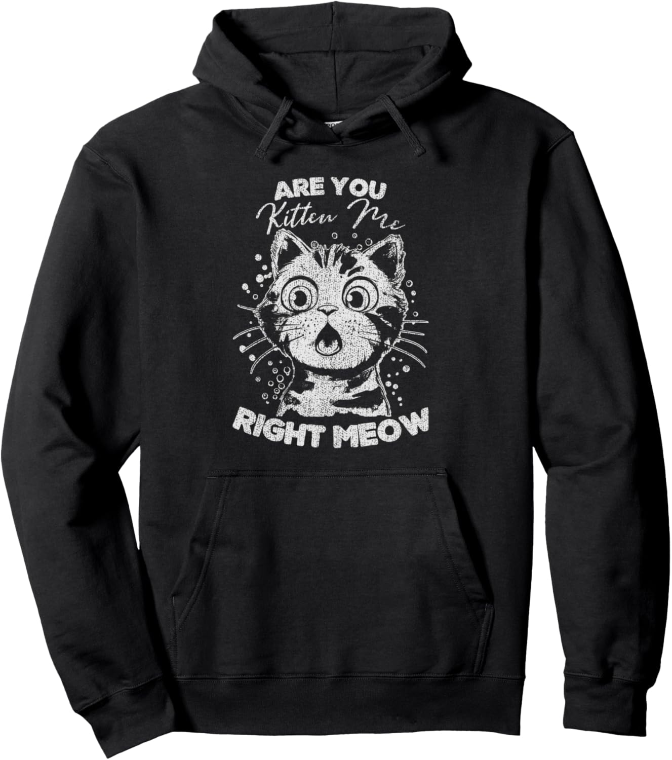 Surprised Cat Funny Graphic For Kitten Owner Puns Lover Mom Pullover Hoodie