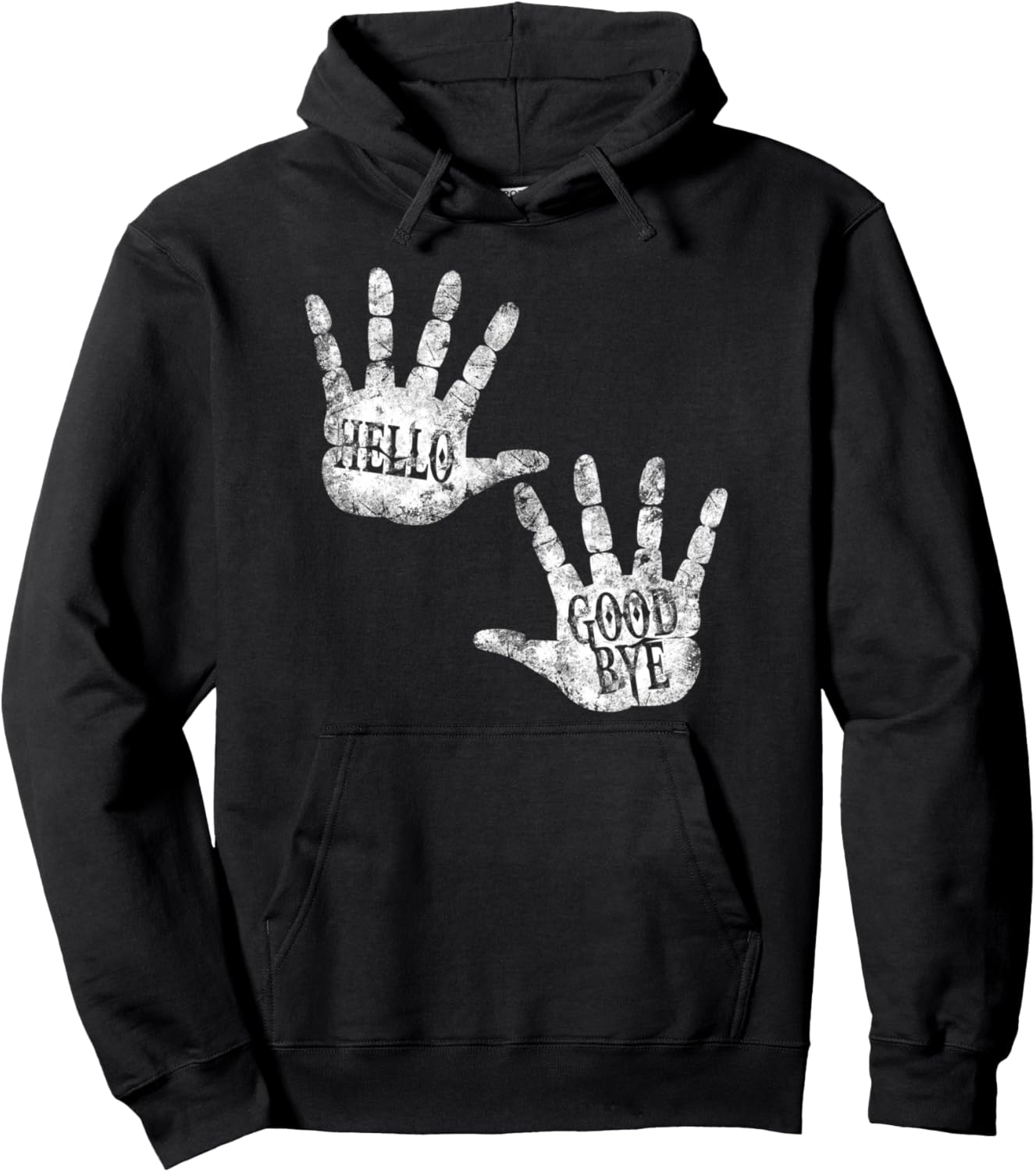 Happy Thoughts Umbrella First Day to Smile by HAND HELLO and GOODBYE Academy DAILY GREETINGS Humor Vintage Art Black Unisex Adult Small Classic Fit Polyester\/100% Long Sleeve Hoodie