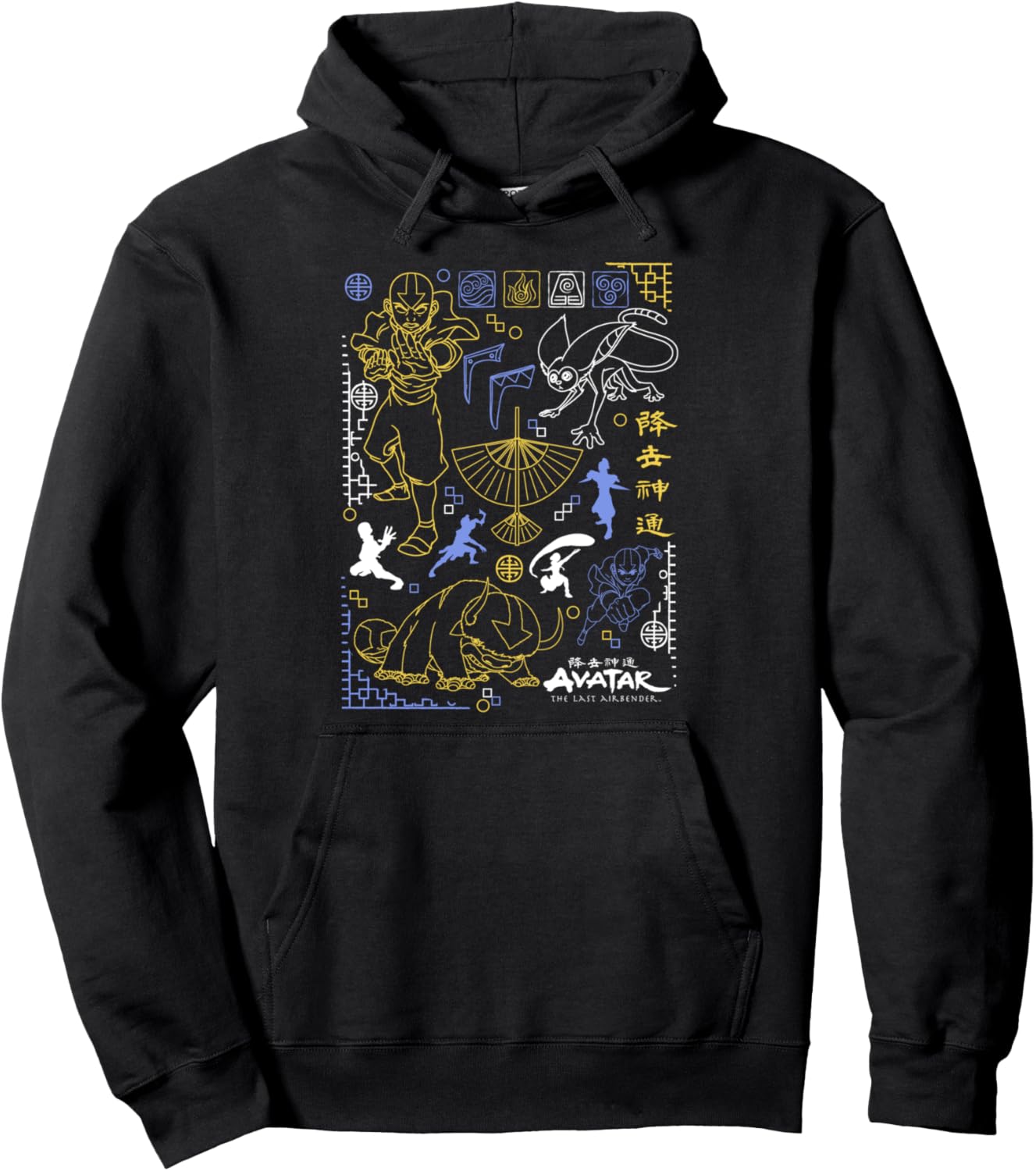 Avatar: The Last Airbender Character Line Art Pullover Hoodie