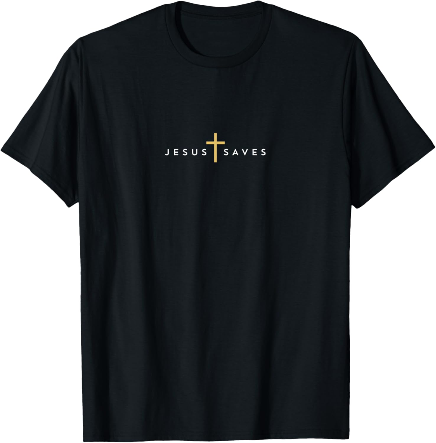 Jesus Saves Cross Gold Minimal Christian Religious