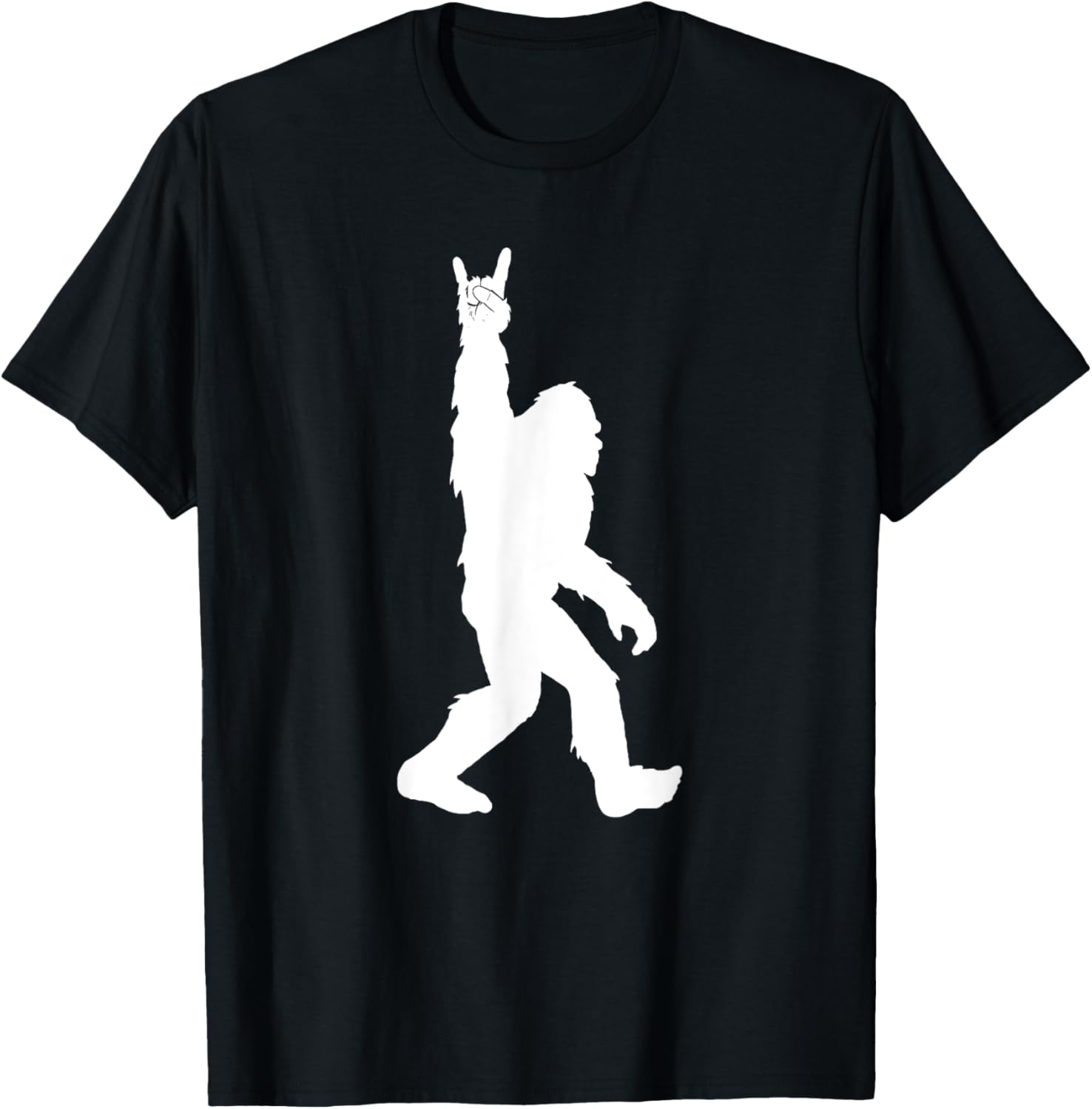 Funny Bigfoot Rock and Roll Tshirt for Sasquatch Believers