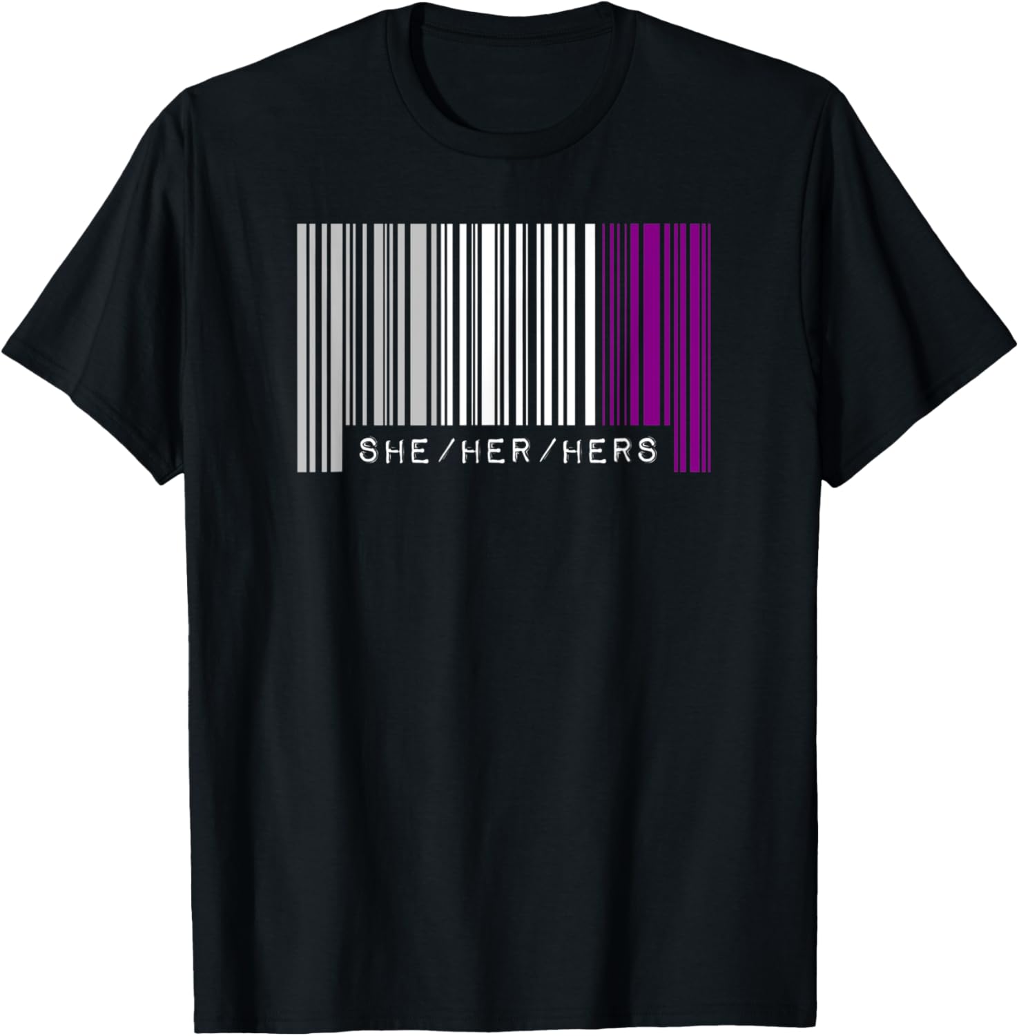 She Her Hers Pronouns Asexual Pride Flag Barcode Aesthetic
