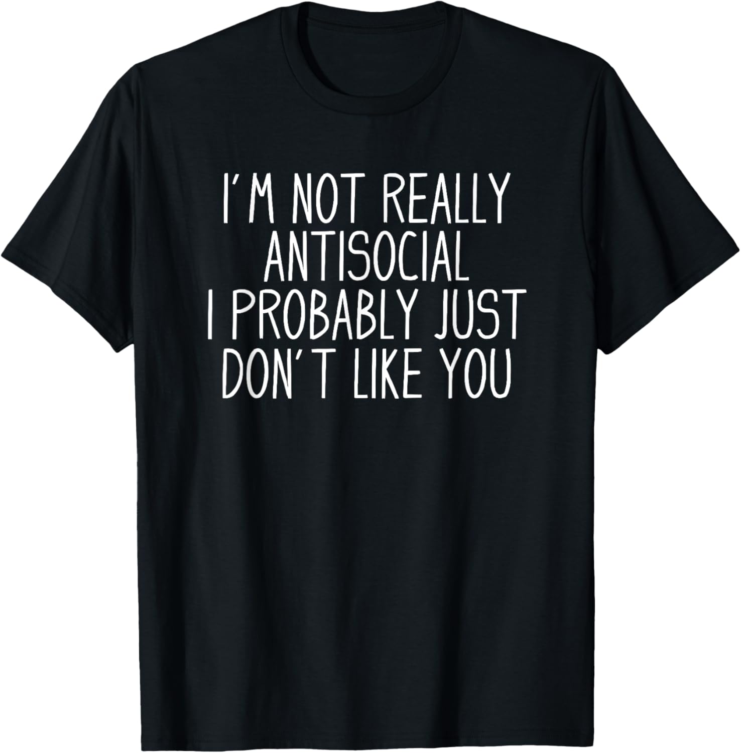 Antisocial Tee Co. Funny Introvert Unisex Adults Black Modern Classic