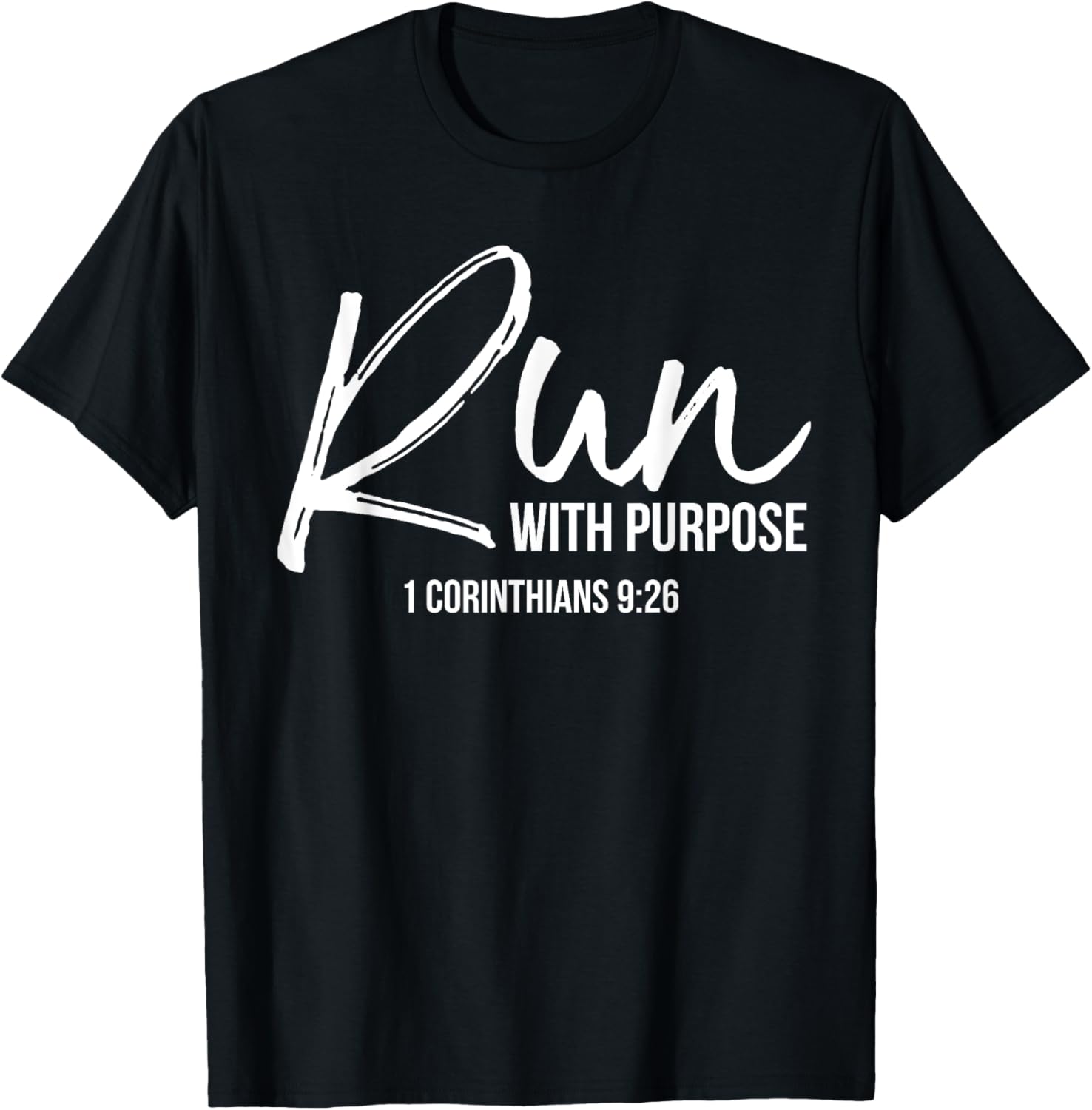 P37 Design Studio Jesus Shirts Christian Runner Gift Running Gear Run With Purpose Quote T Shirt   Women's, Black, Small, Short Sleeve, Classic Fit, Cotton 100%