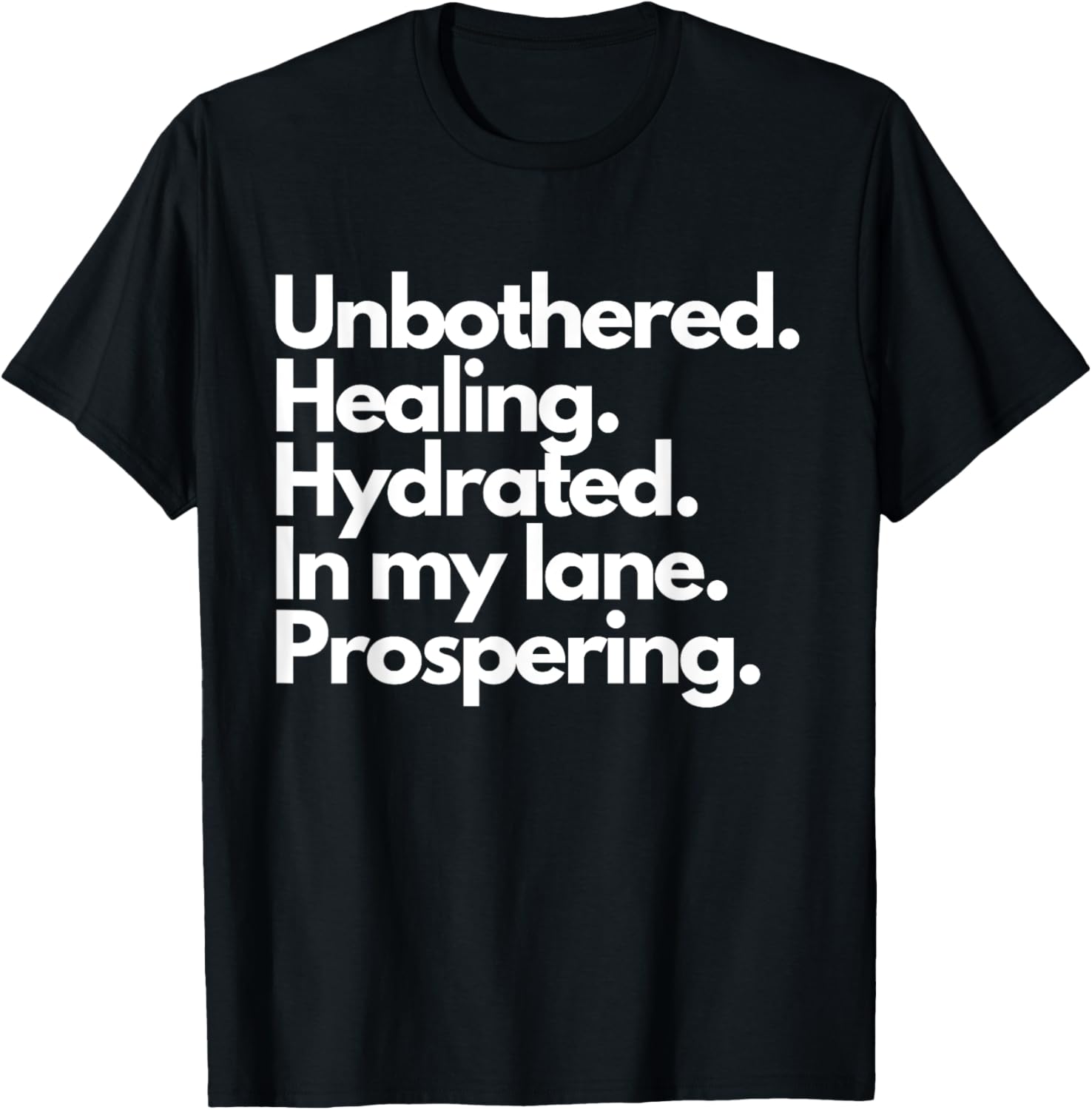 Keep Going YoPJD Unbothered Healing Hydrate 2024 Flow Black Cotton 100% T Shirt Small Classic Fit Crew Neck Short Sleeve