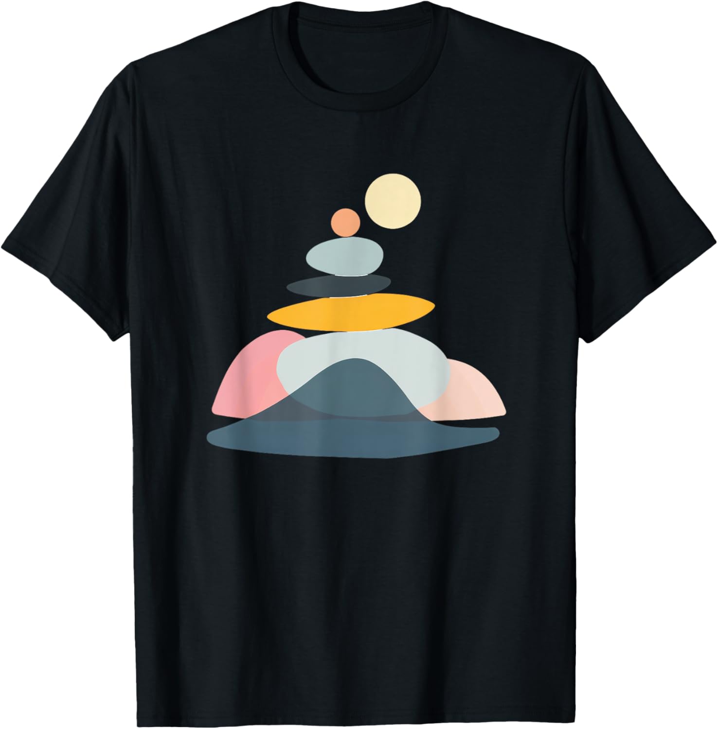 Minimalist Abstract Stacked Shapes Pastel Geometric Art
