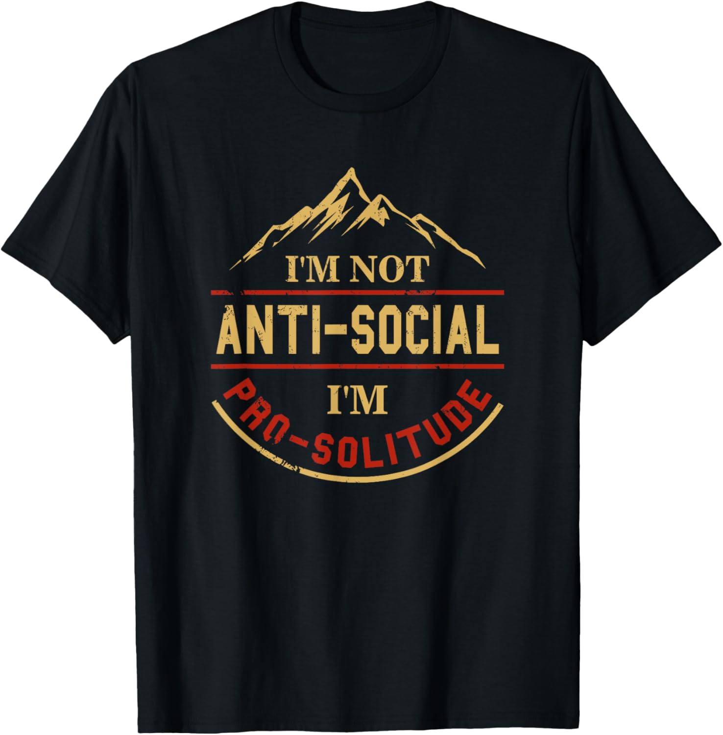 Funny Introvert Accessories Gift Clothing Apparel Unisex Adults T Shirt Black Small Classic Fit Cotton Blend Short Sleeve Pro Solitude Camping Hiking