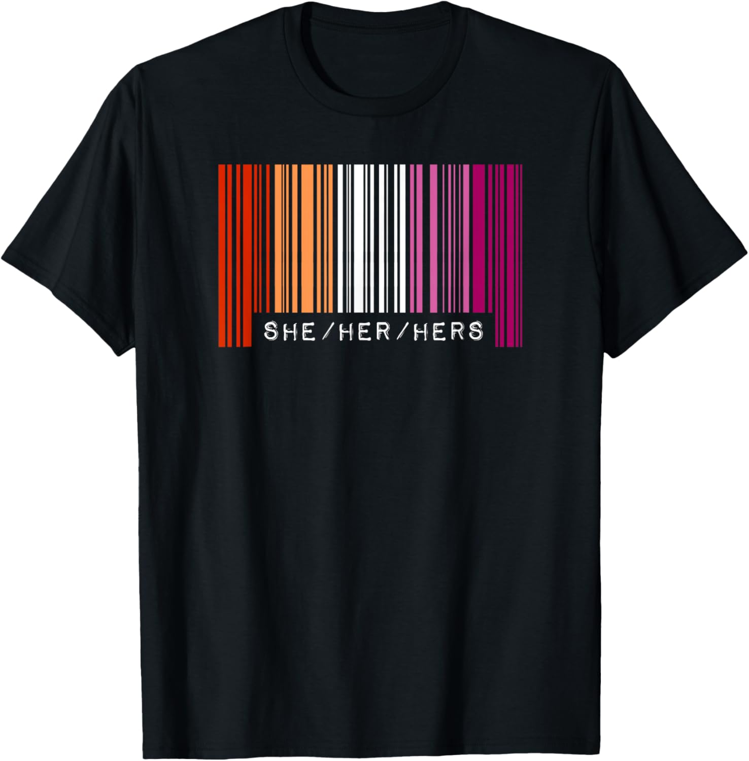 She Her Hers Pronouns Lesbian Pride Flag Barcode Aesthetic
