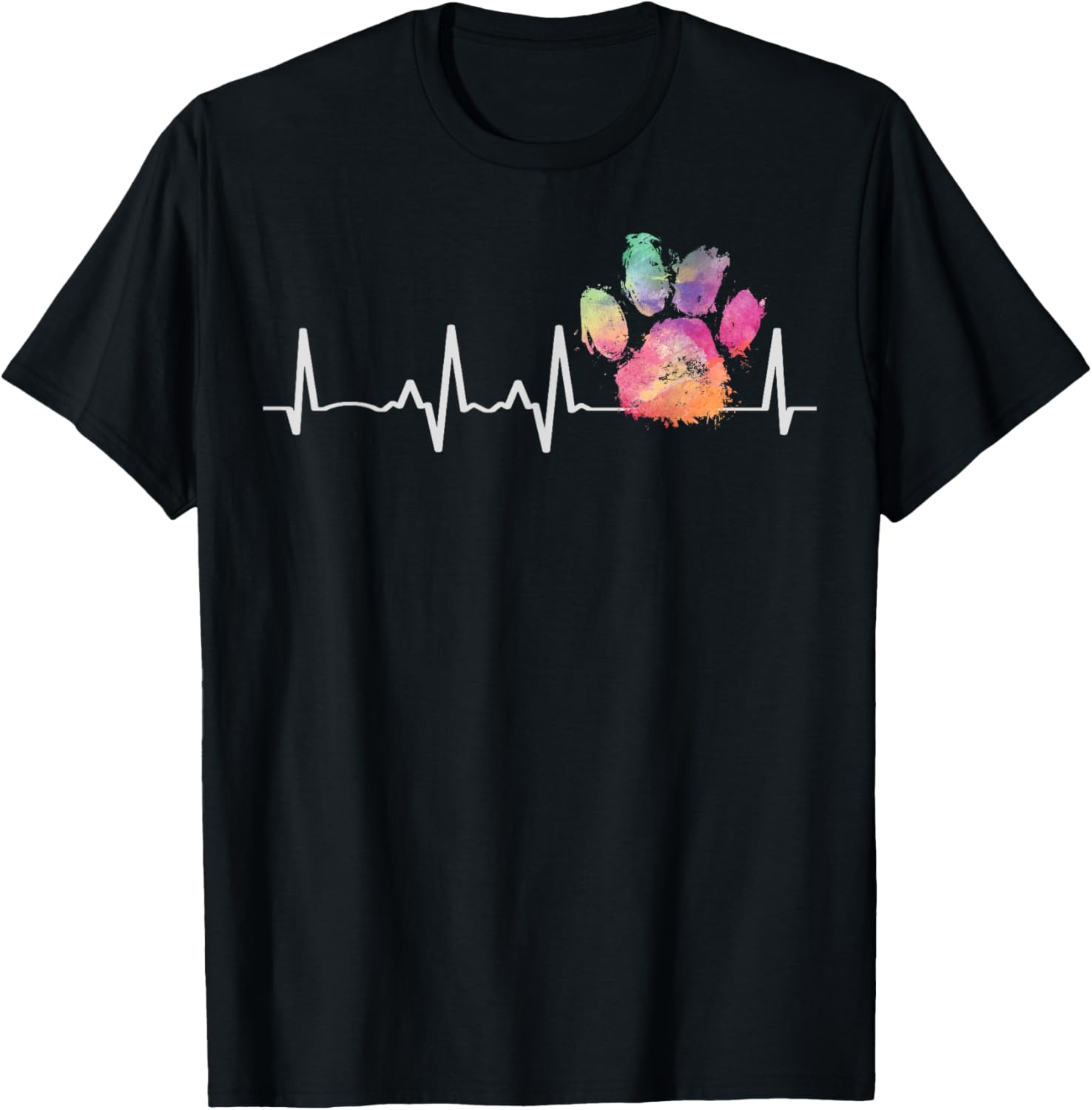 Cute Veterinarian Gift Rainbow Paw Print Heartbeat Vet Tech