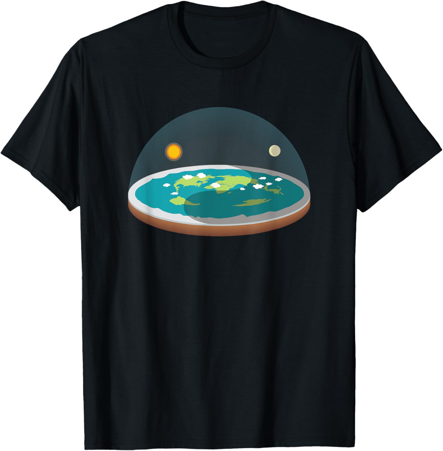 Flat Earth T Shirt Map Model Globe Conspiracy Believer