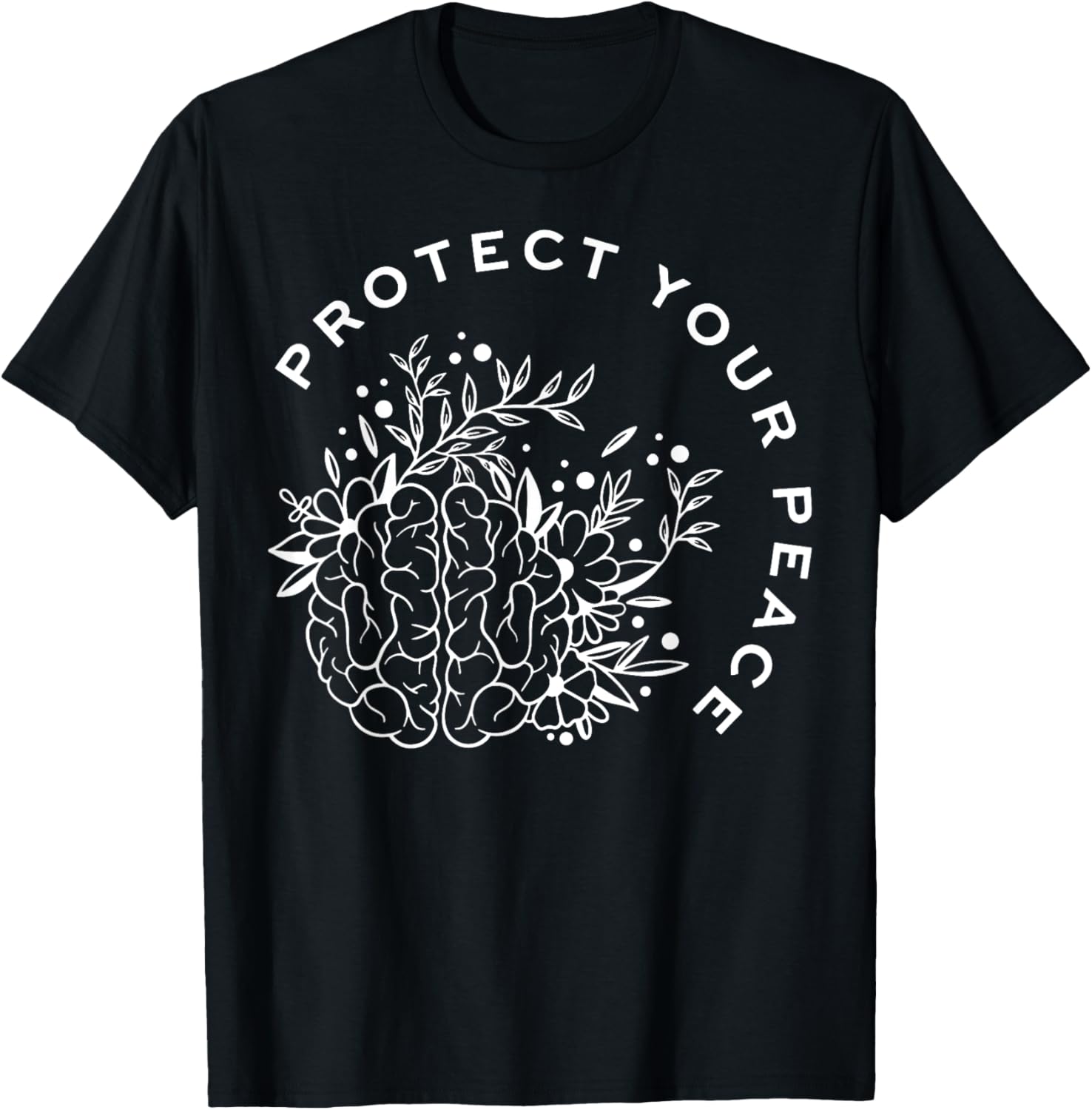 Protect Your Peace Mental Health Awareness Brain Floral
