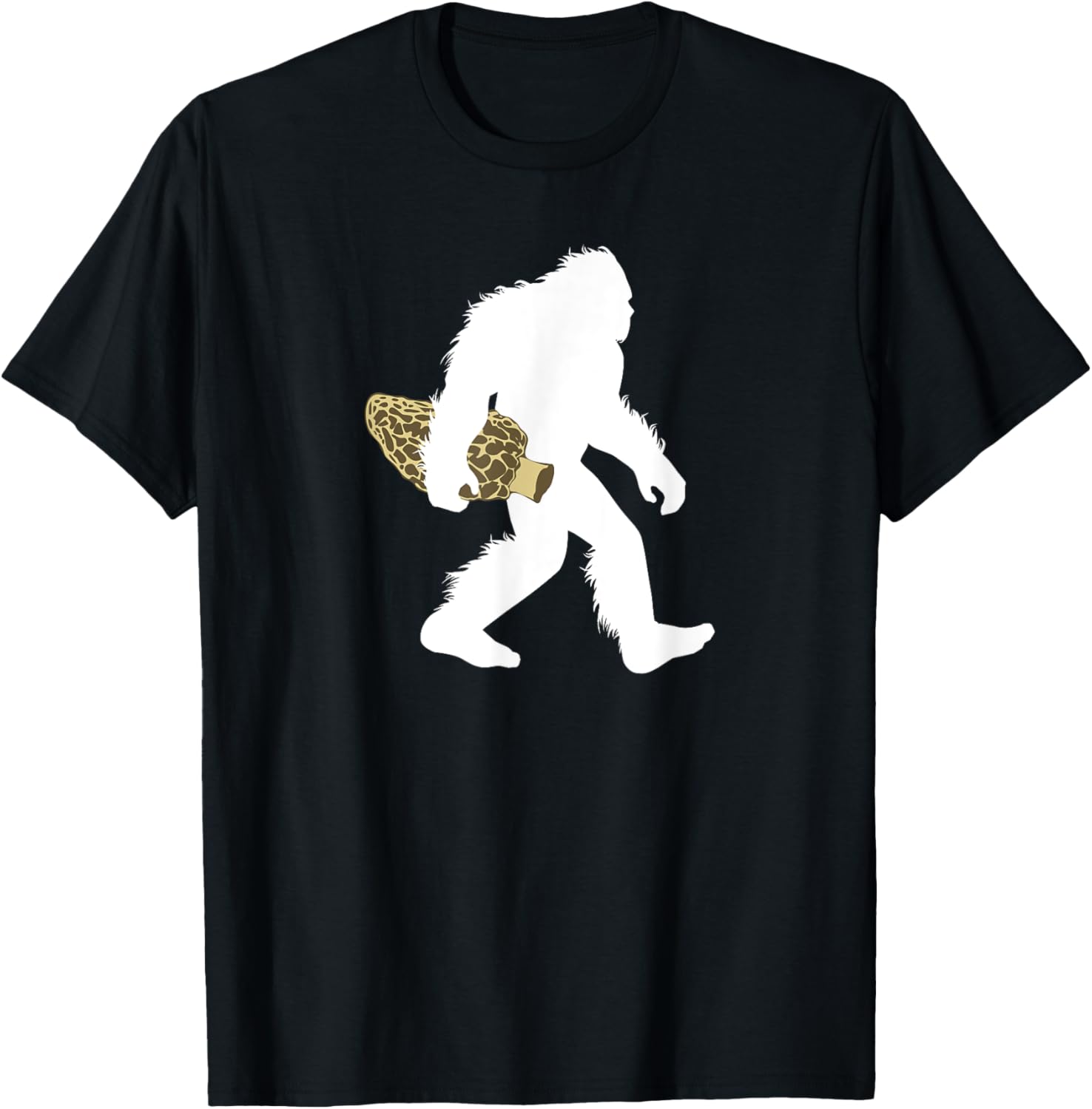 Bigfoot With Morel Mushroom Shirt, Sasquatch Fungi Tee Gift