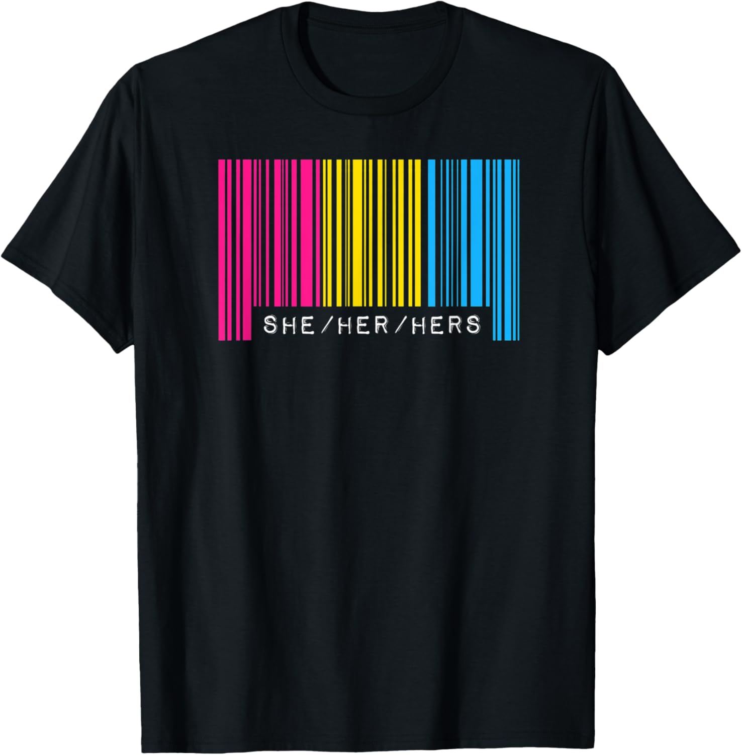 She Her Hers Pronouns Pansexual Pride Flag Barcode Aesthetic