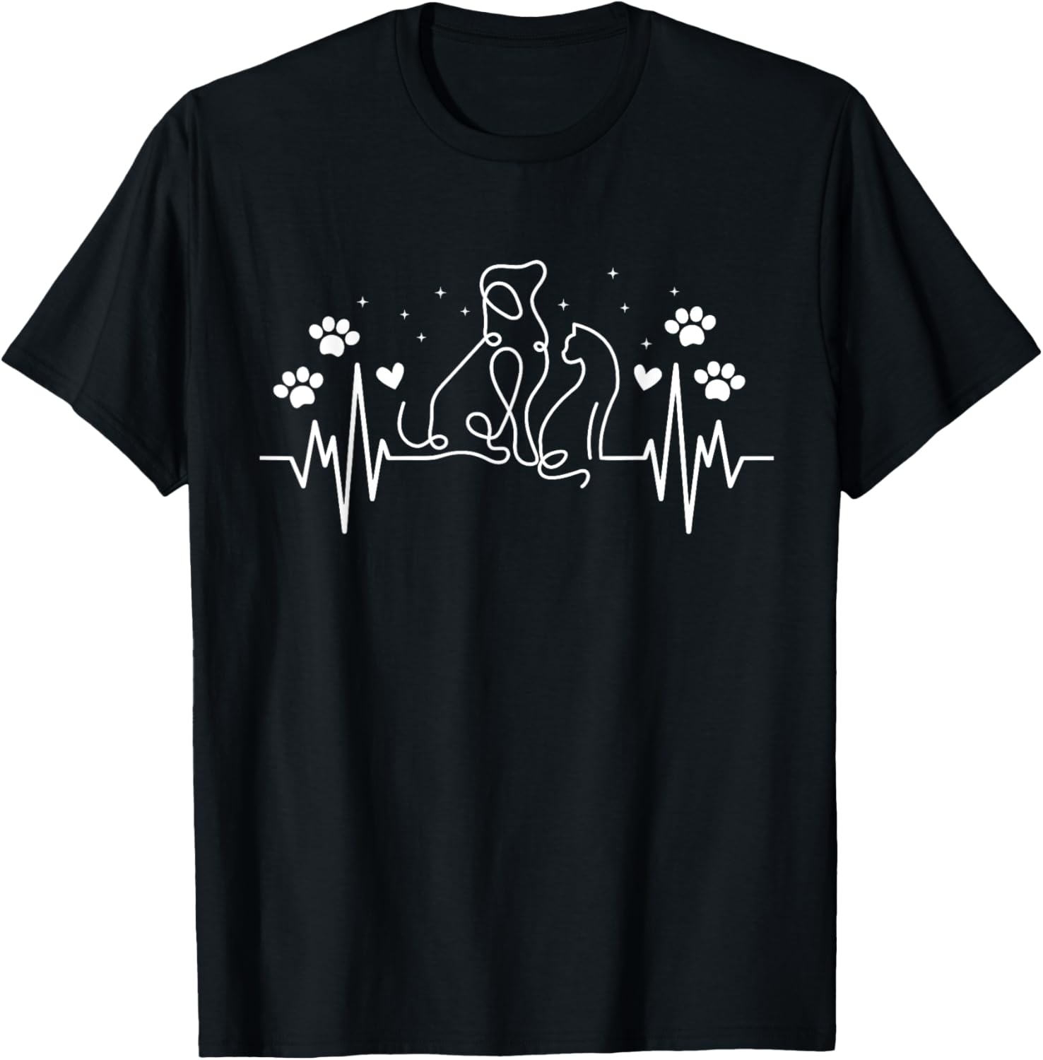Line Art Veterinary Heartbeat Dog And Cat Lovers Vet Tech