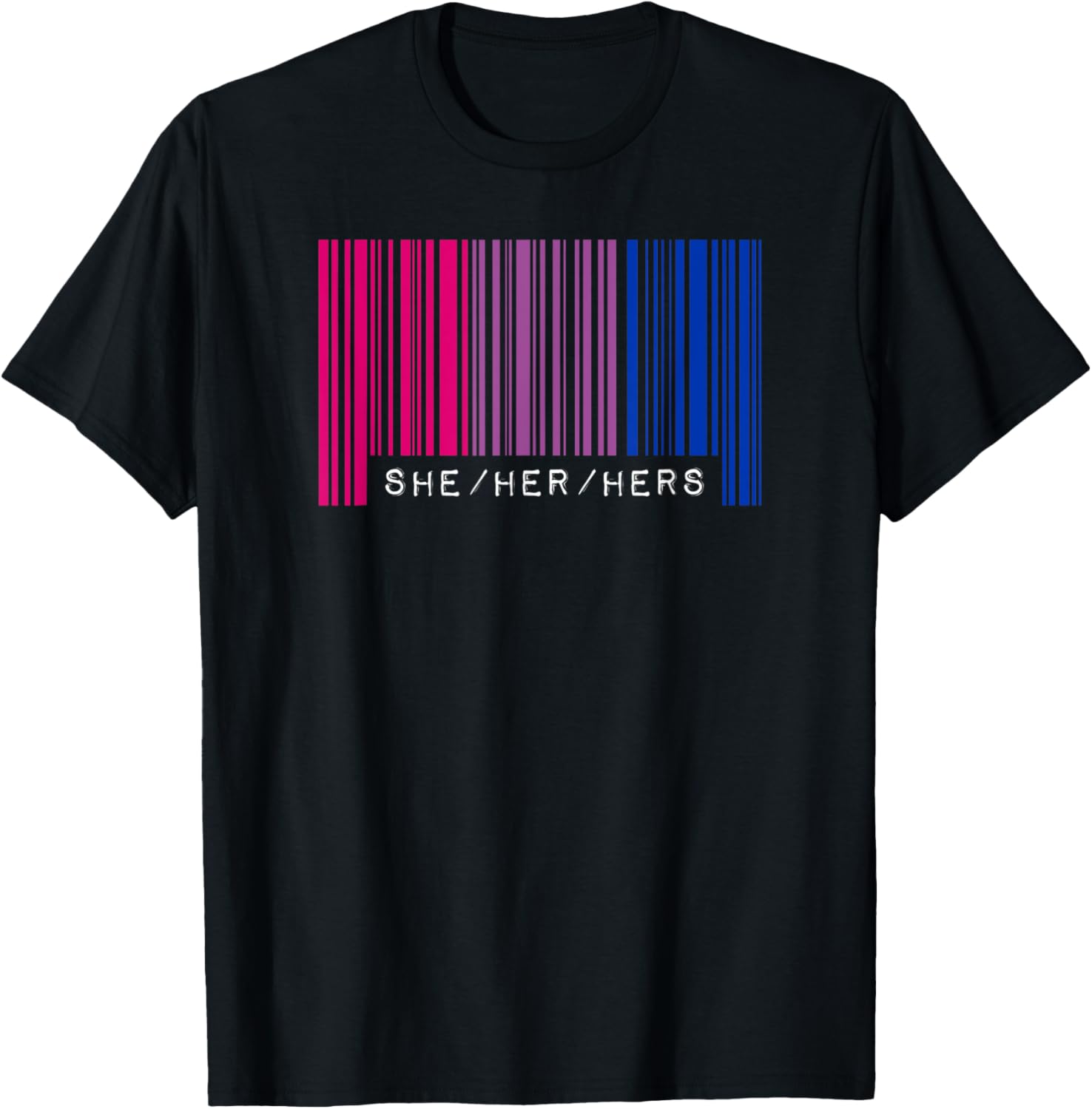 She Her Hers Pronouns Bisexual Pride Flag Barcode Aesthetic