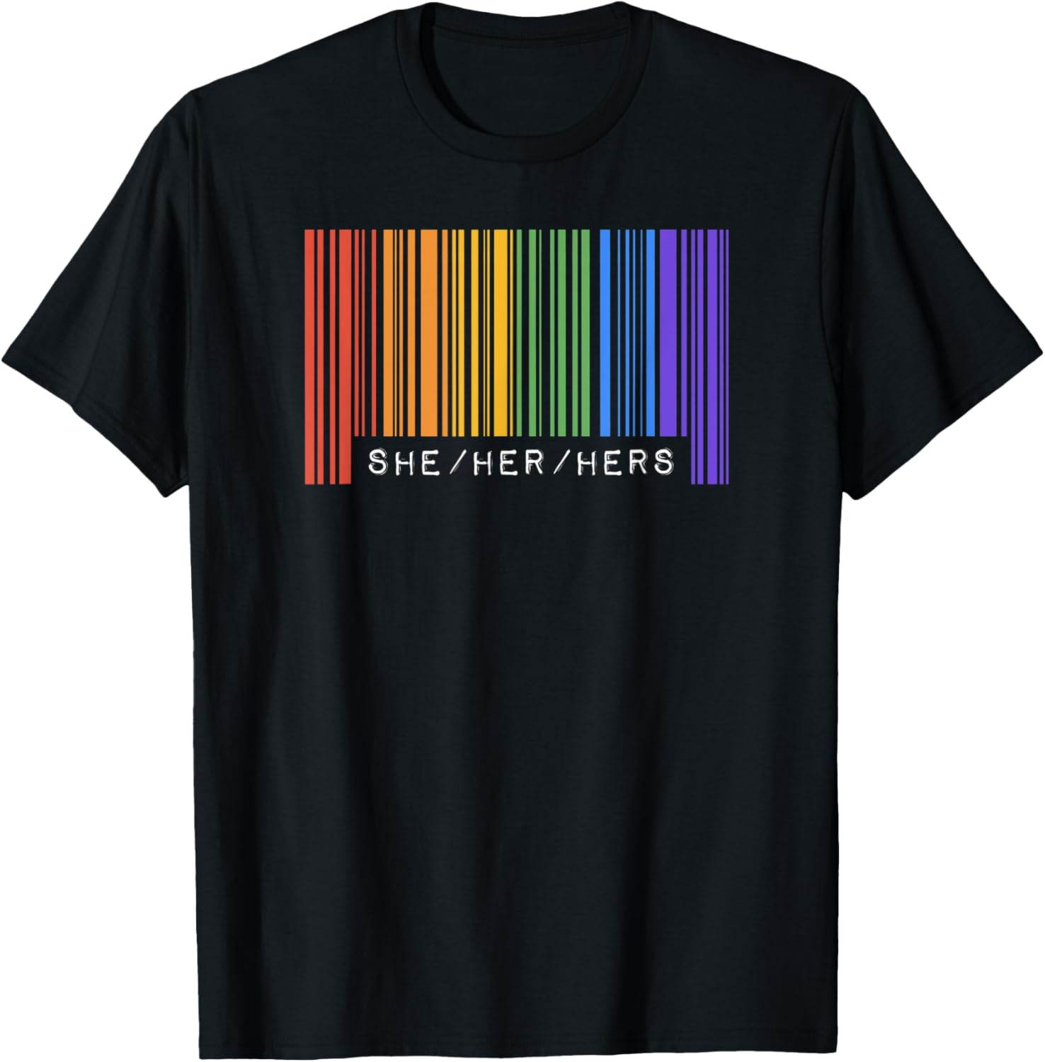 She Her Hers Pronouns Gay Pride Flag Barcode Aesthetic
