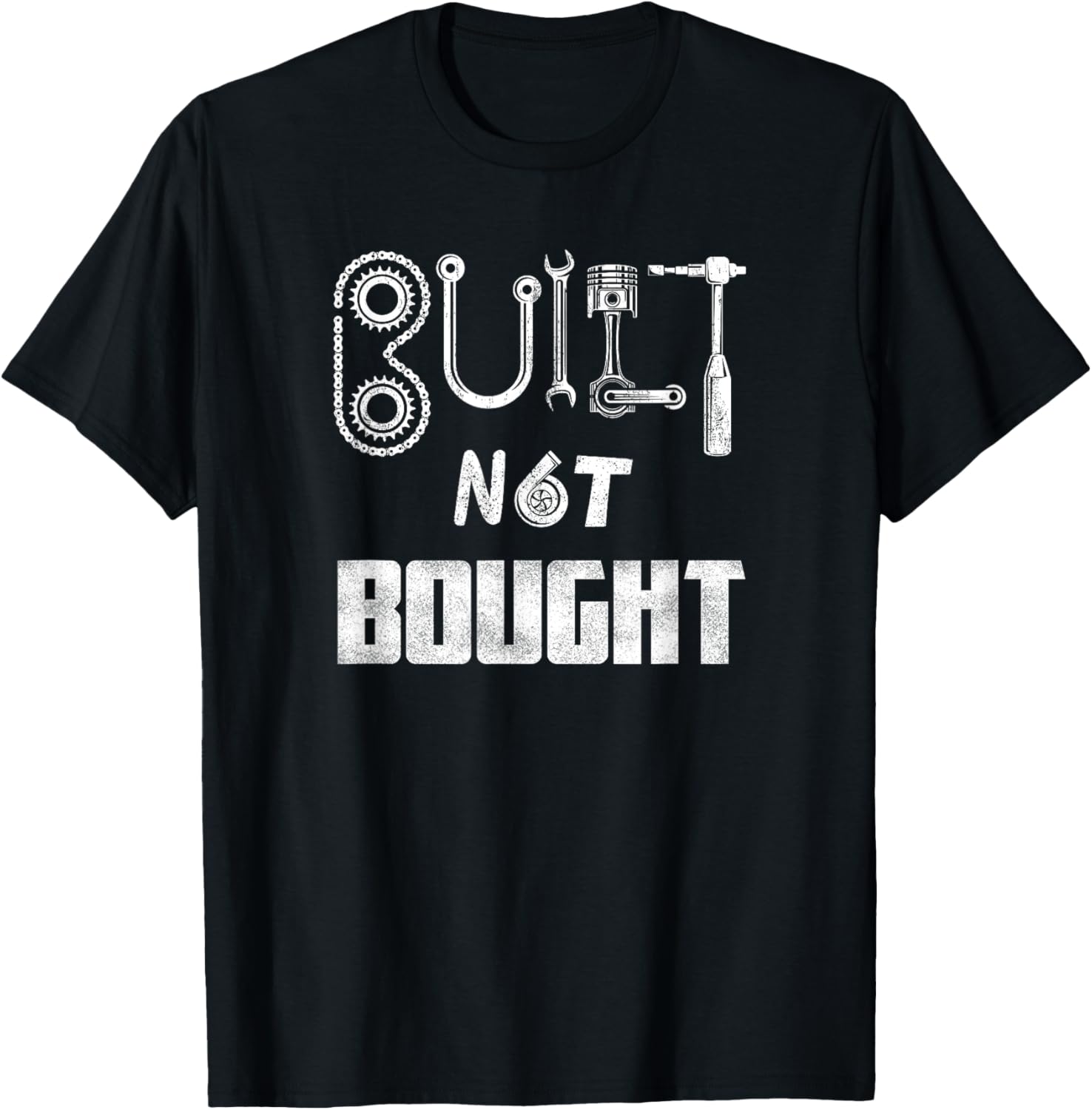 Funny Distressed Built Not Bought Race Engine Builder Gift