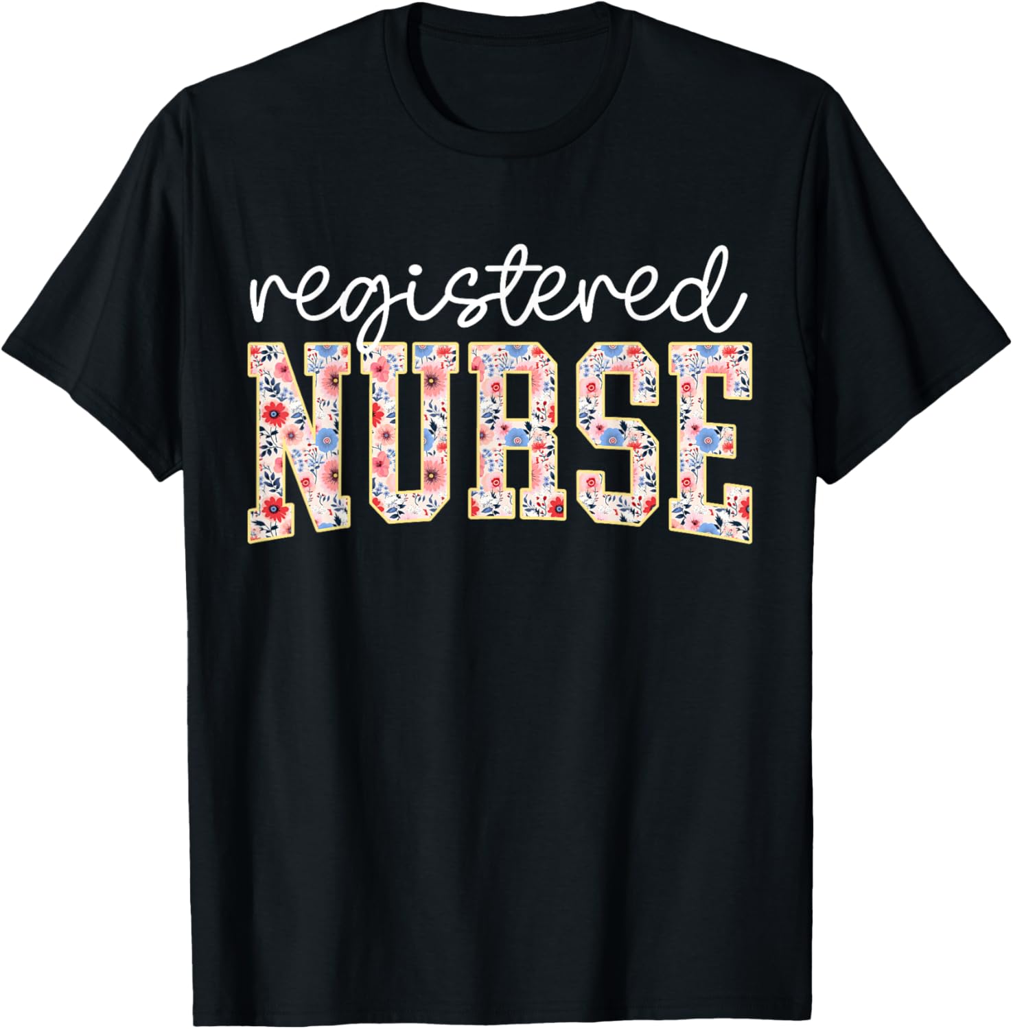 RN Nurse Floral Print Registered Nurse Nursing School Women