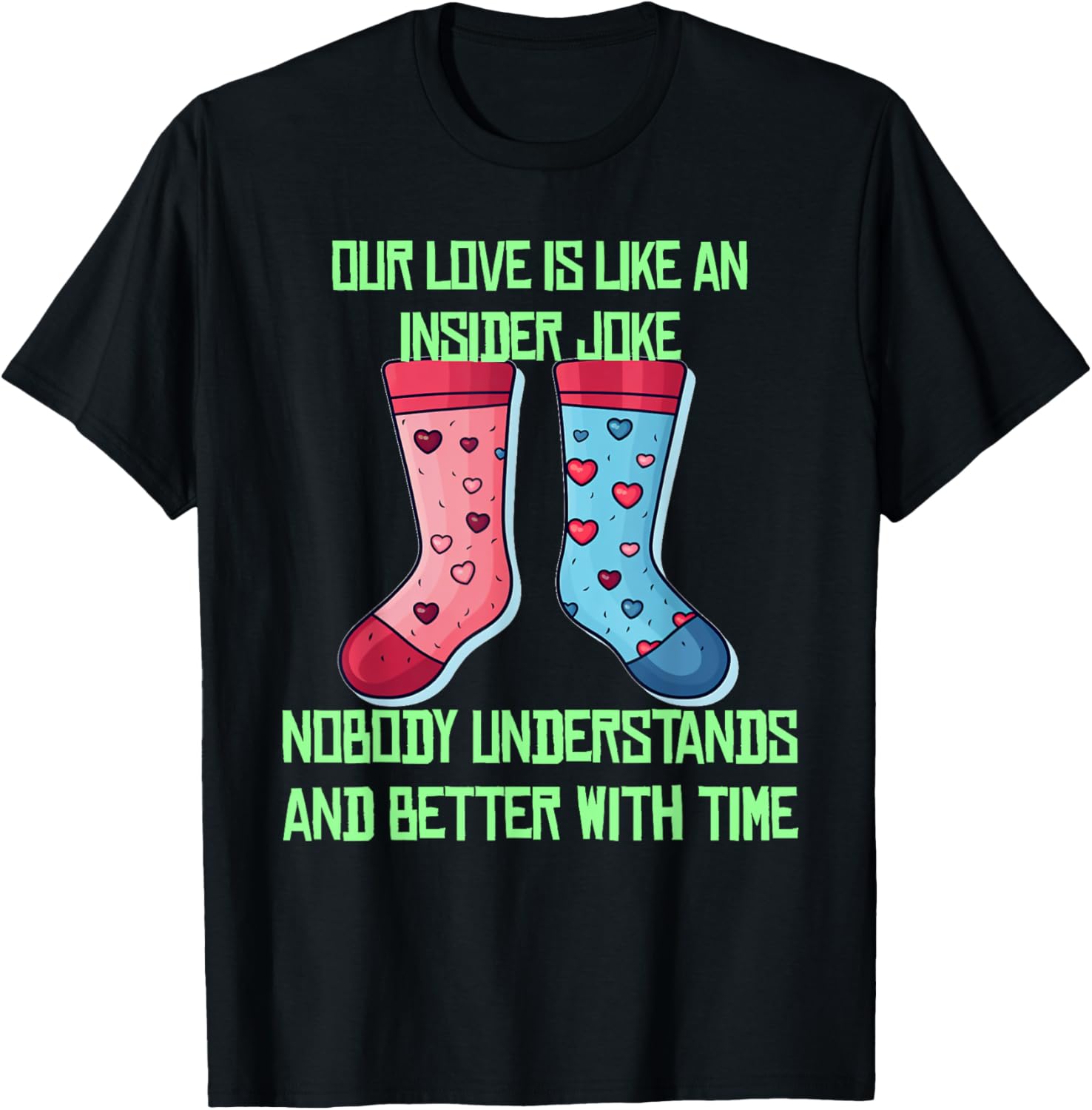 Insider love jokes costume with socks and funny couples