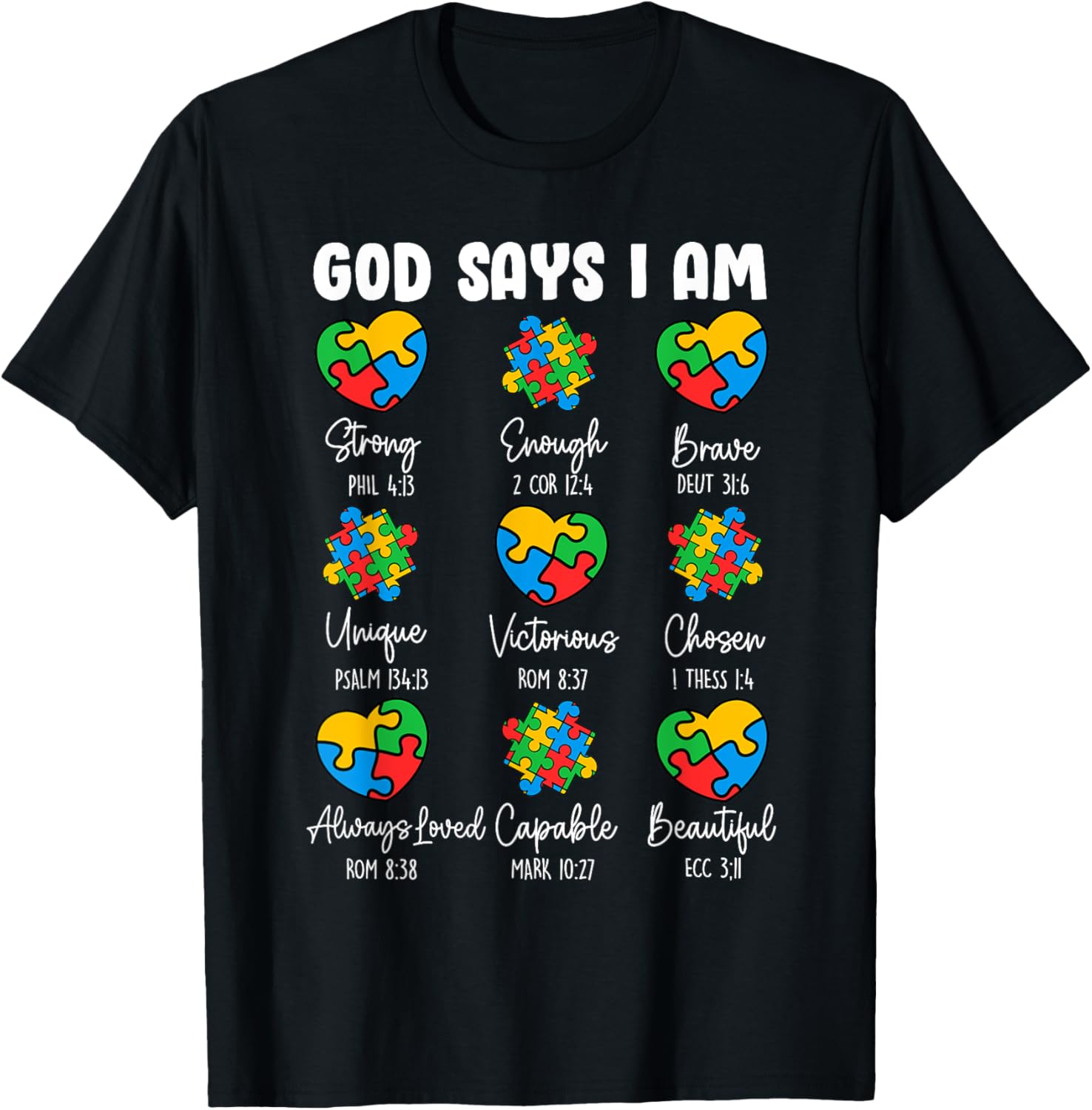 God Says I Am   Autism Awareness Christian Bible Verse