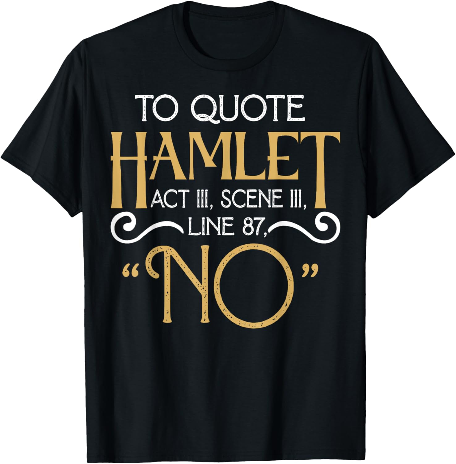 To Quote Hamlet "No" Mens Womens Sarcastic Quote