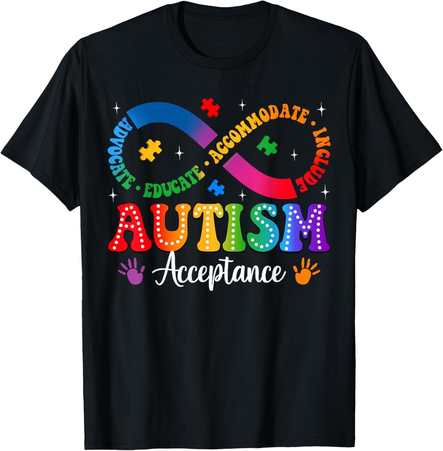Autism Awareness Acceptance Shirt Infinity Symbol Men Women