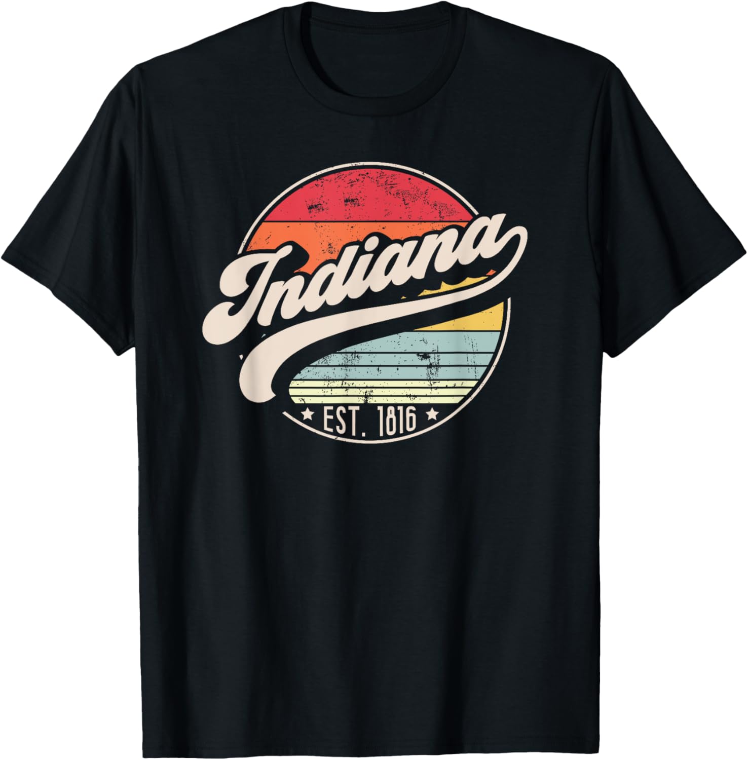 Retro Indiana Home State IN Cool 70s Style Sunset