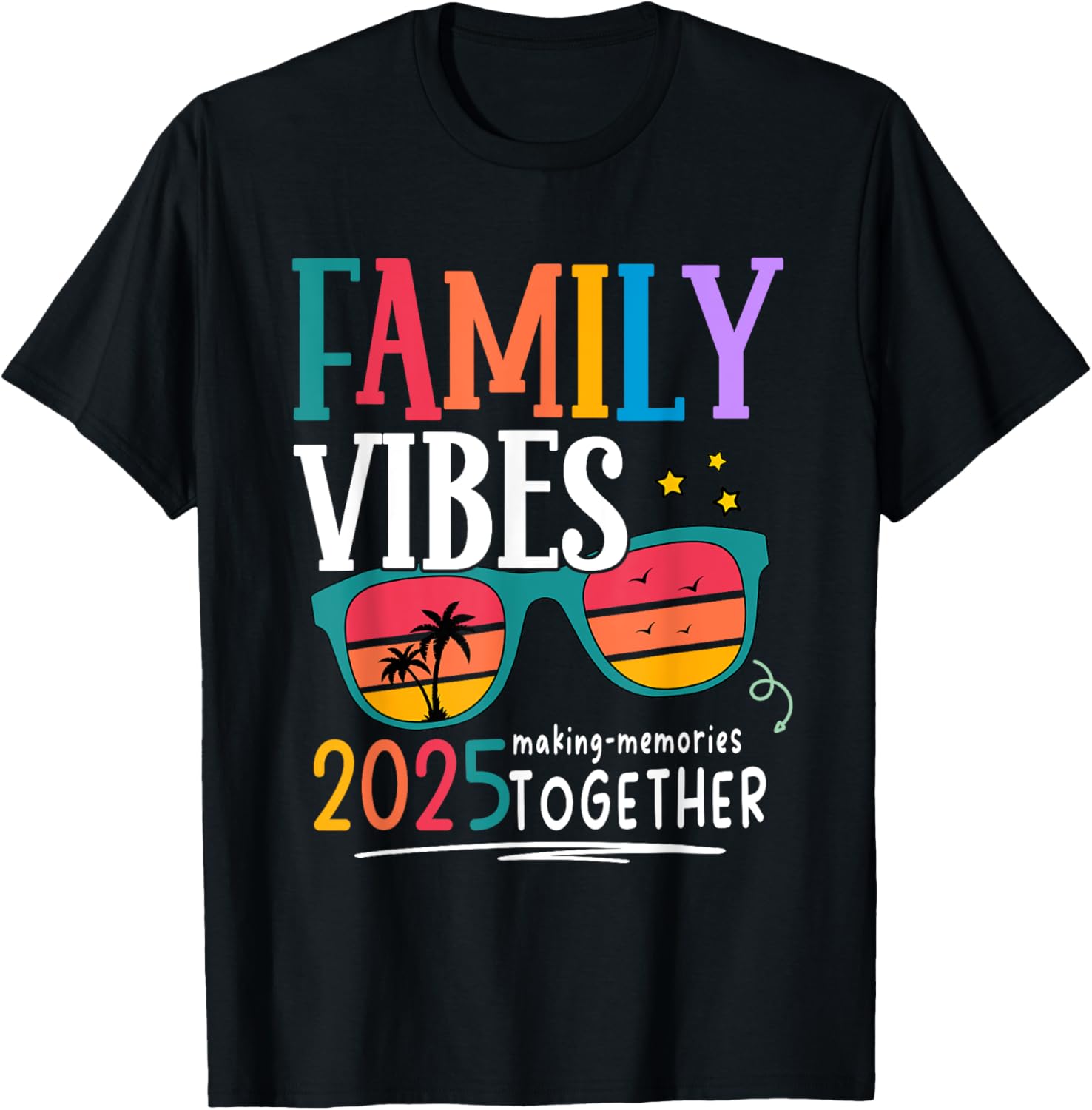 Family Vacation 2025 Beach Matching Summer Family Vibes T Shirt for Men Women Kids