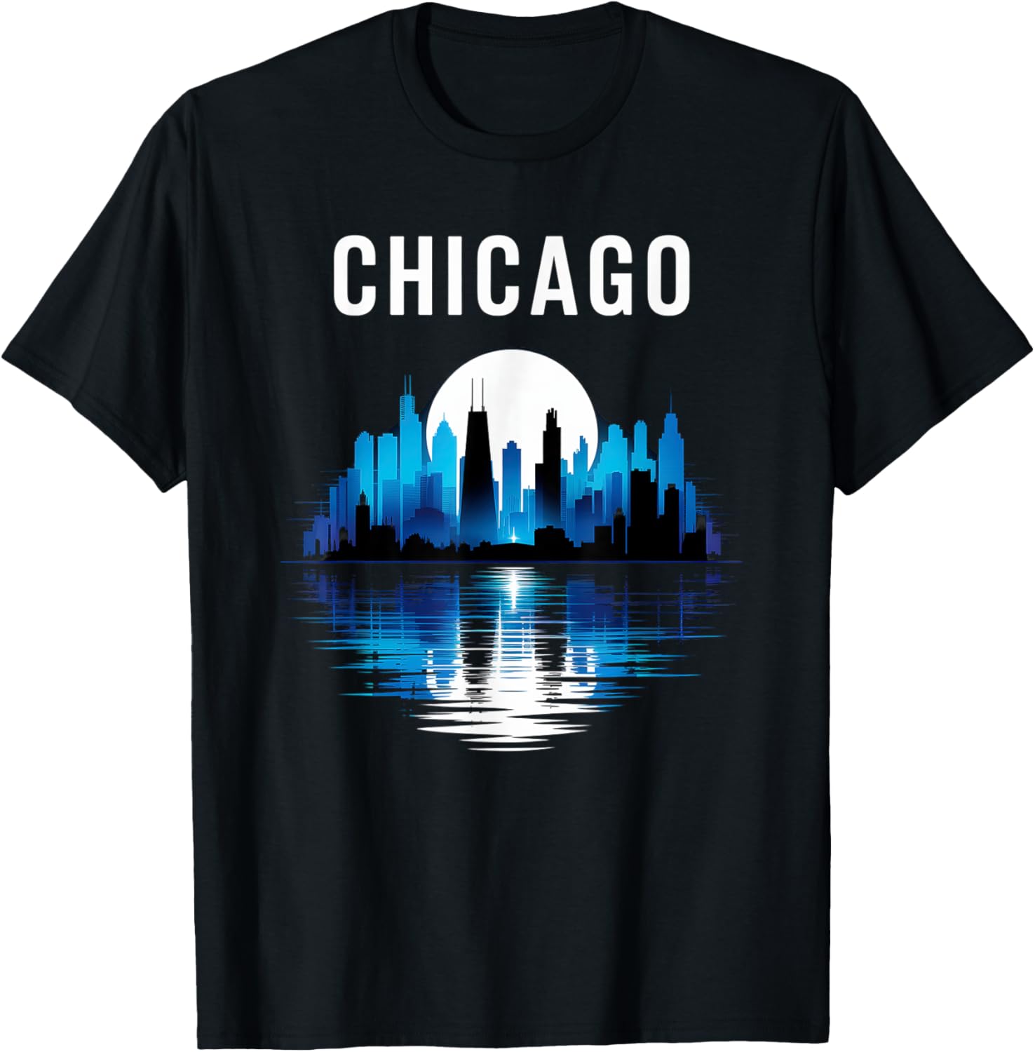 Chicago Skyline Urban Reflection Art Minimalist Style