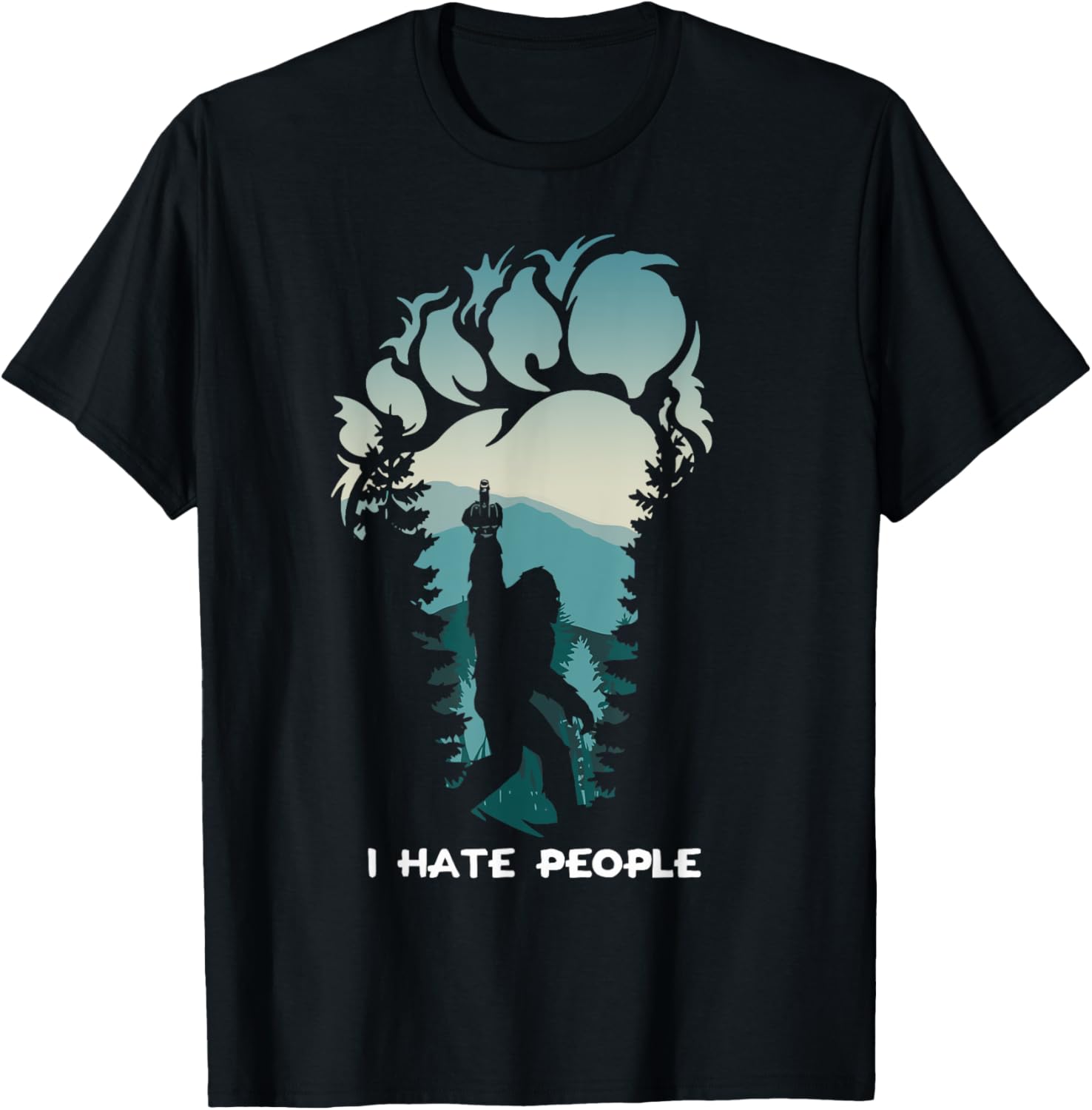 I Hate People Bigfoot Footprint