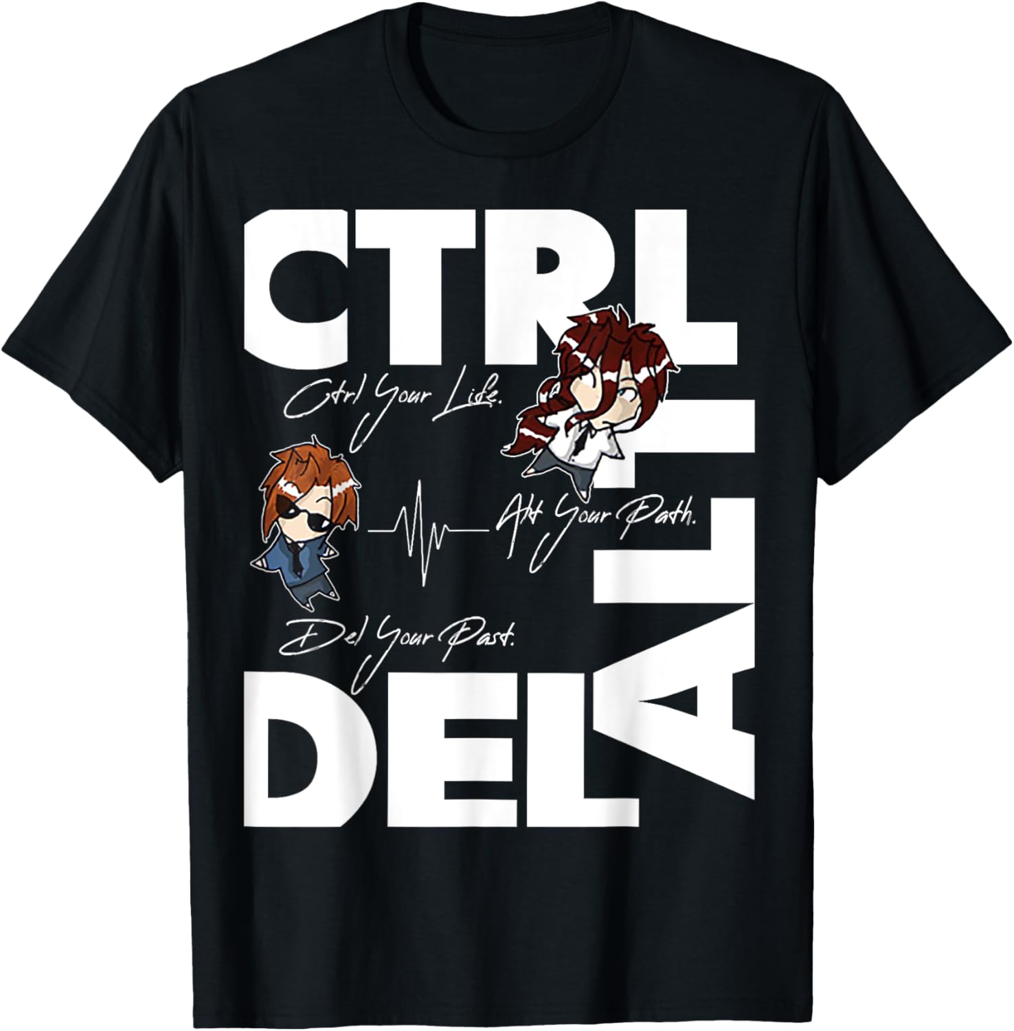 CTRL ALT DEL Reset Your Life Casual Anime Design Tee
