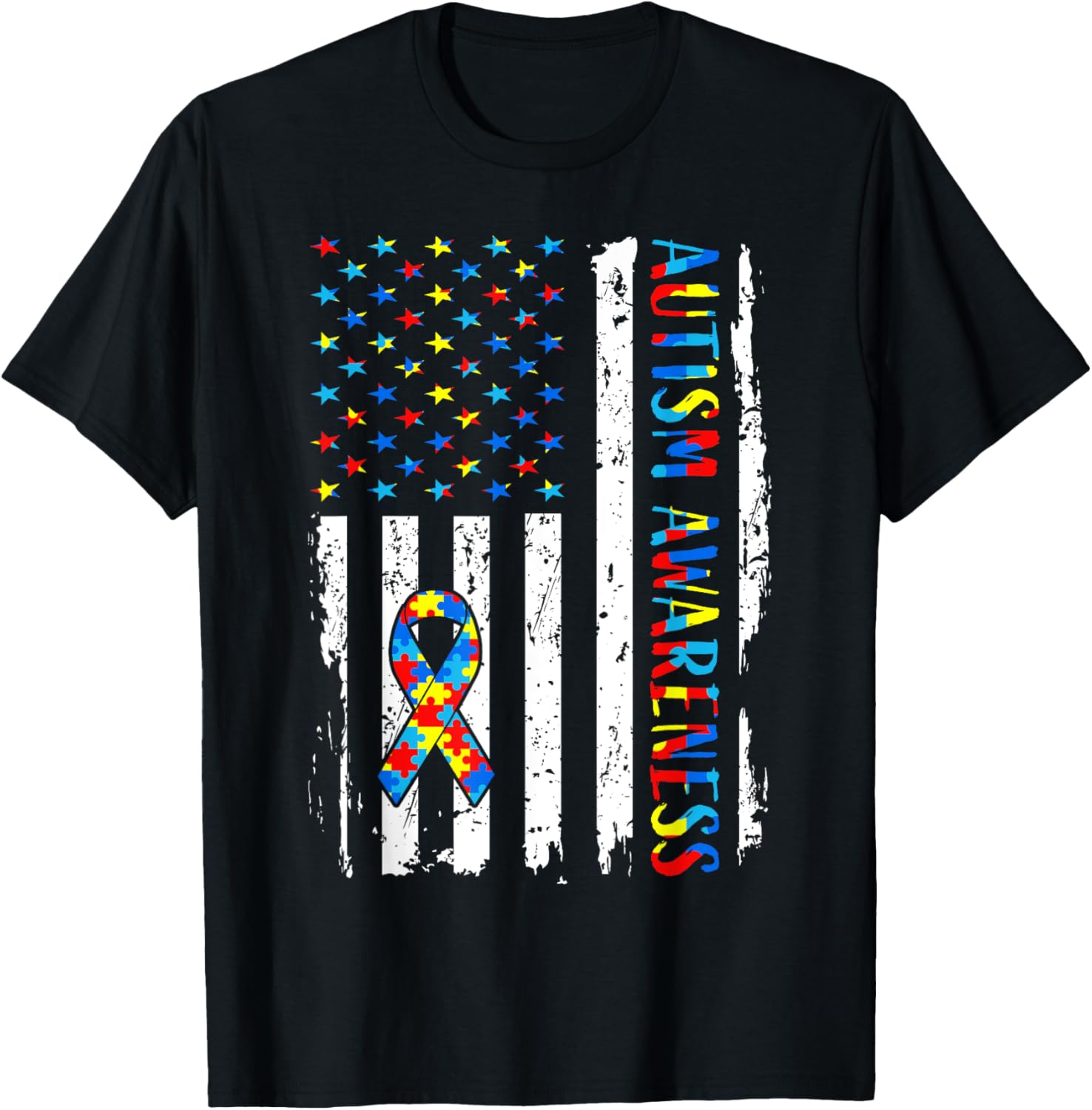 Autism Awareness Mom Dad USA flag Autistic Awareness Autism