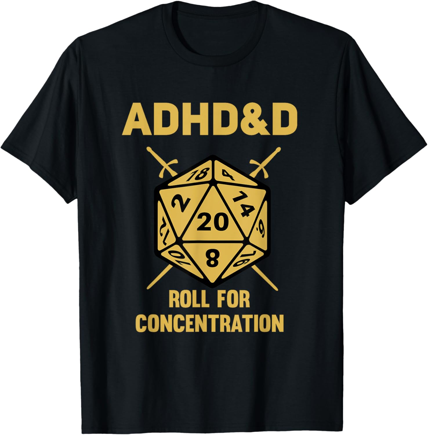 ADHD&D Roll For Concentration Retro Funny Table Top Gamer