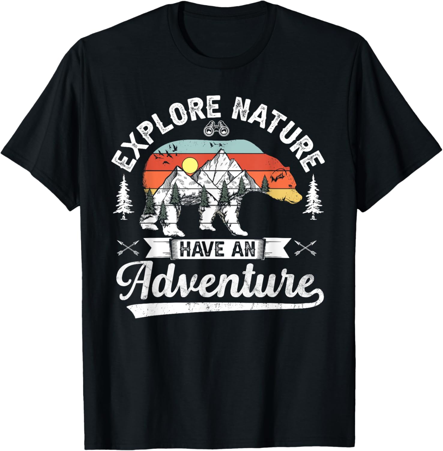 Explore Nature Have An Adventure Retro hiking wild bear