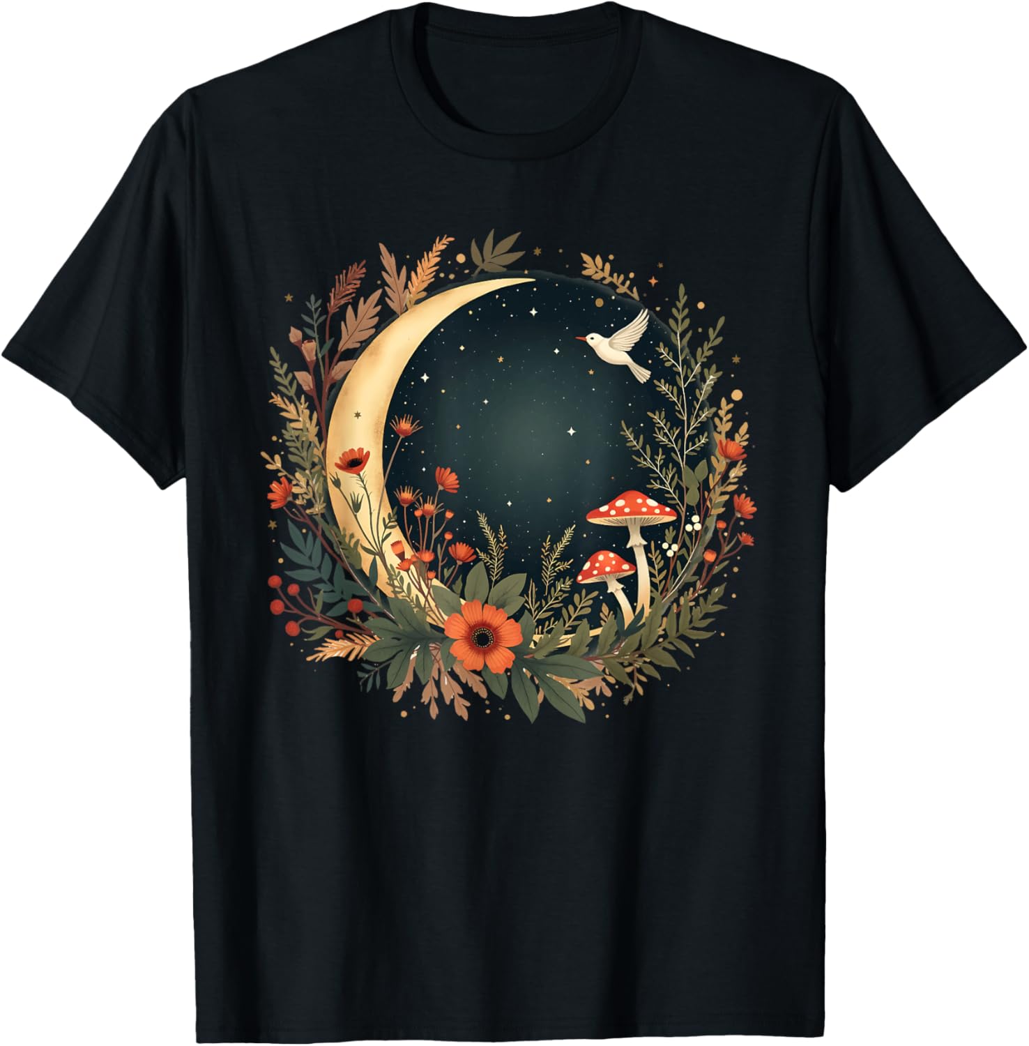 Aesthetic Cottagecore Botanical Moon Mushrooms Gardening