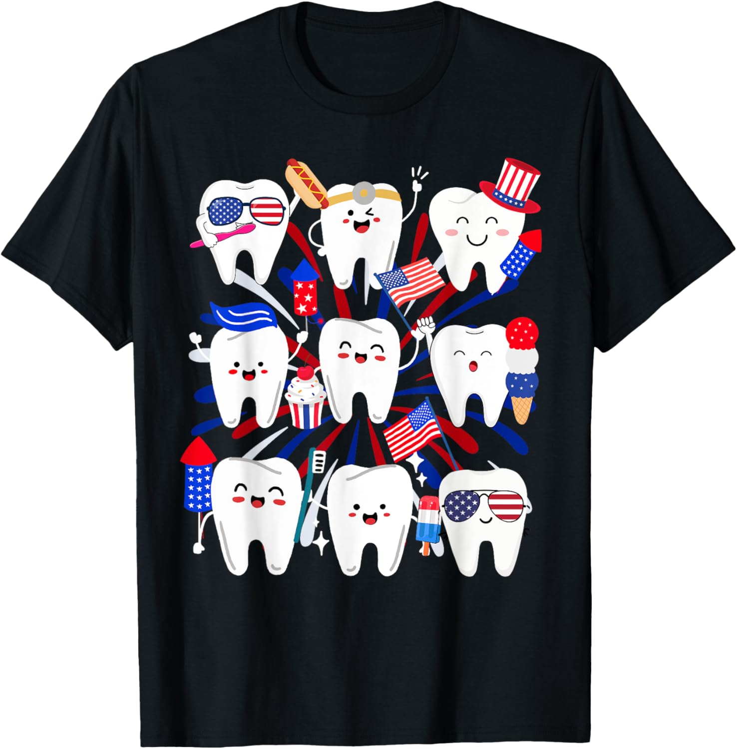 Happy 4th July American Dental Squad Funny Dental Assistant
