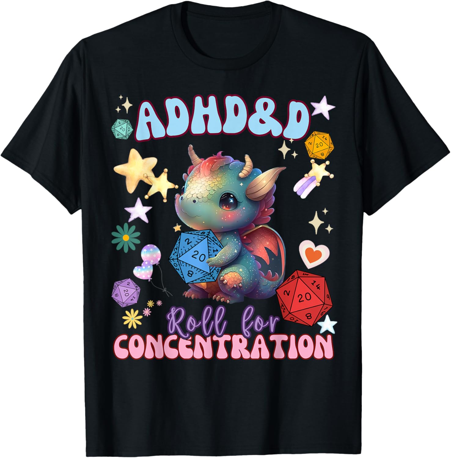 ADHD&D Roll For Concentration Cute Megical Dragon
