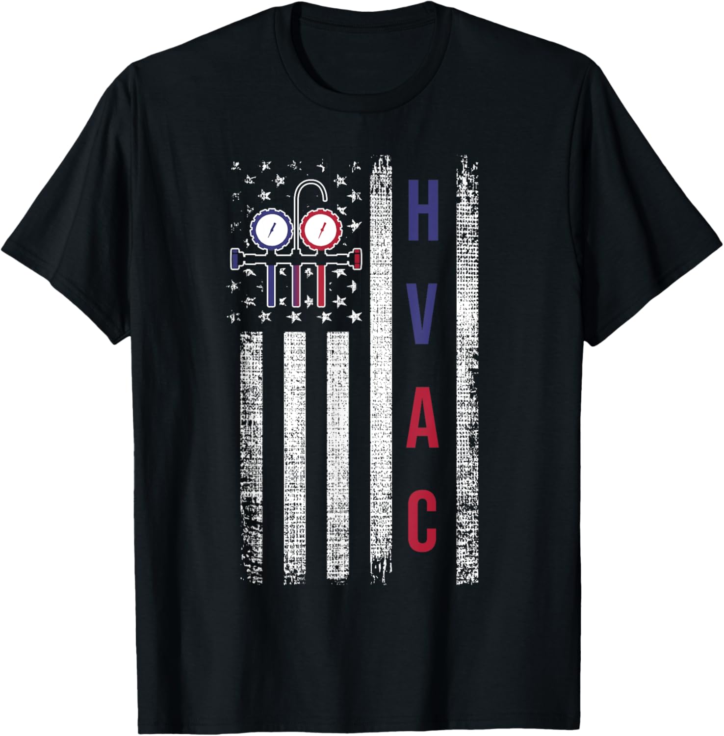 HVAC Technician Men American Flag USA Vintage