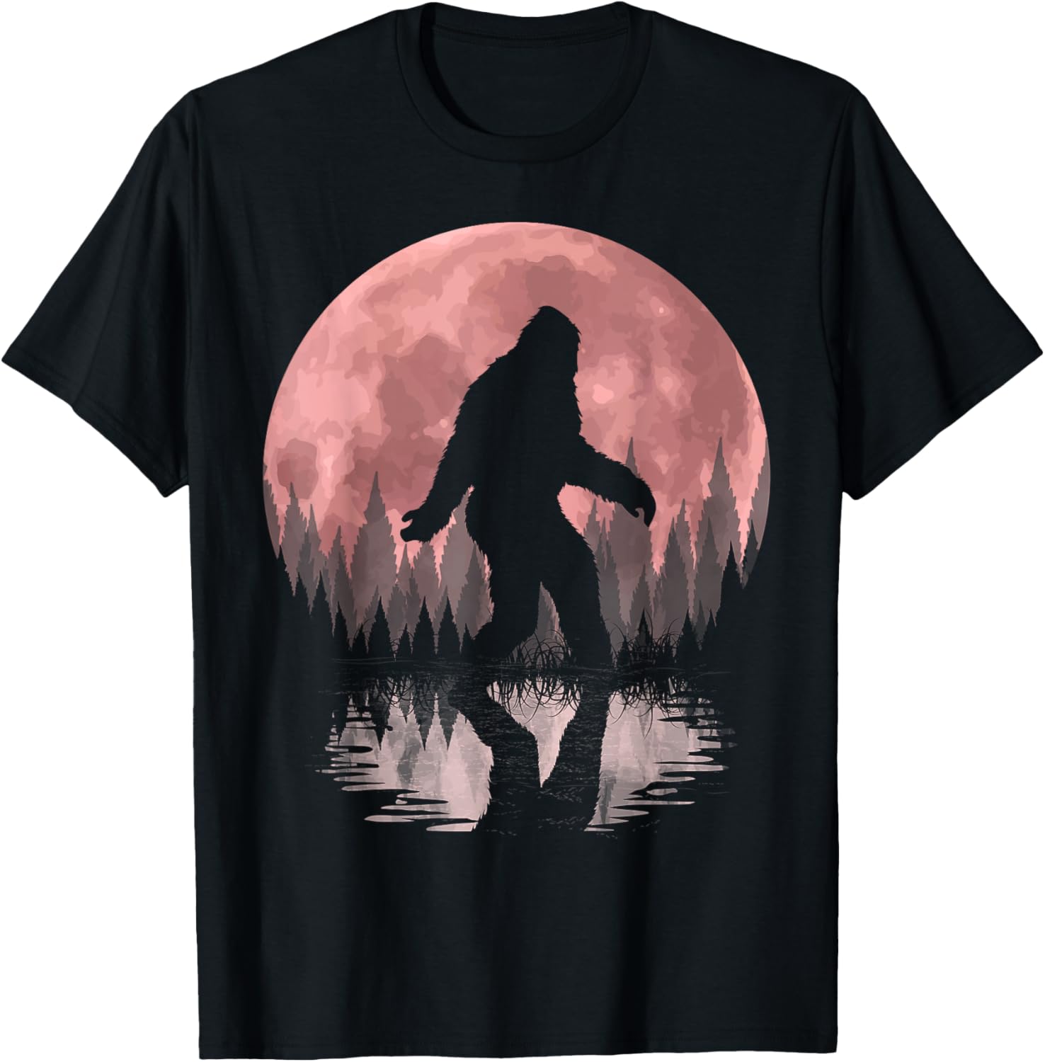 Bigfoot Moon Graphic Night Forest! Cool Sasquatch Men women